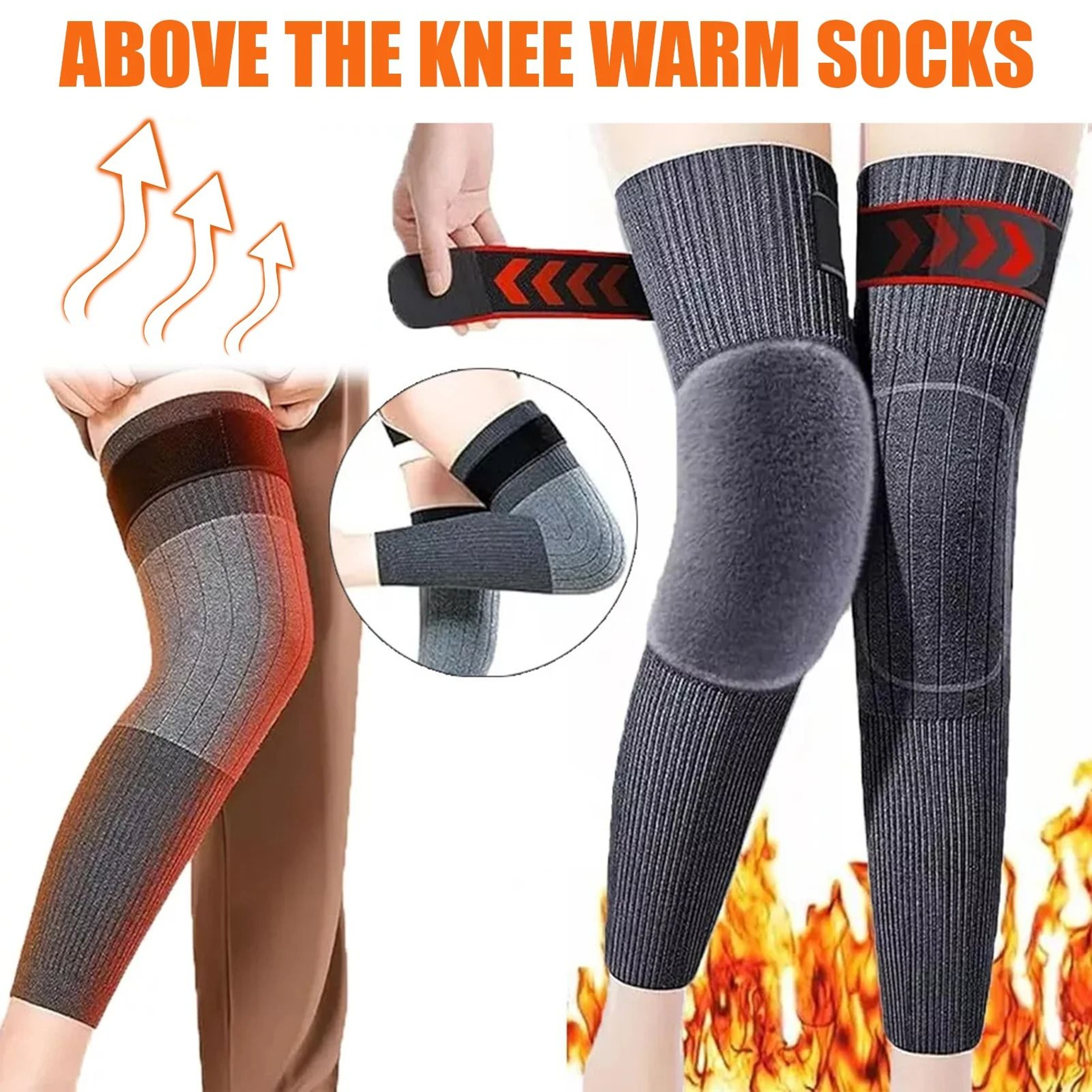 Winter Thermal Oversize Fleece Lined Knee Sleeves 6