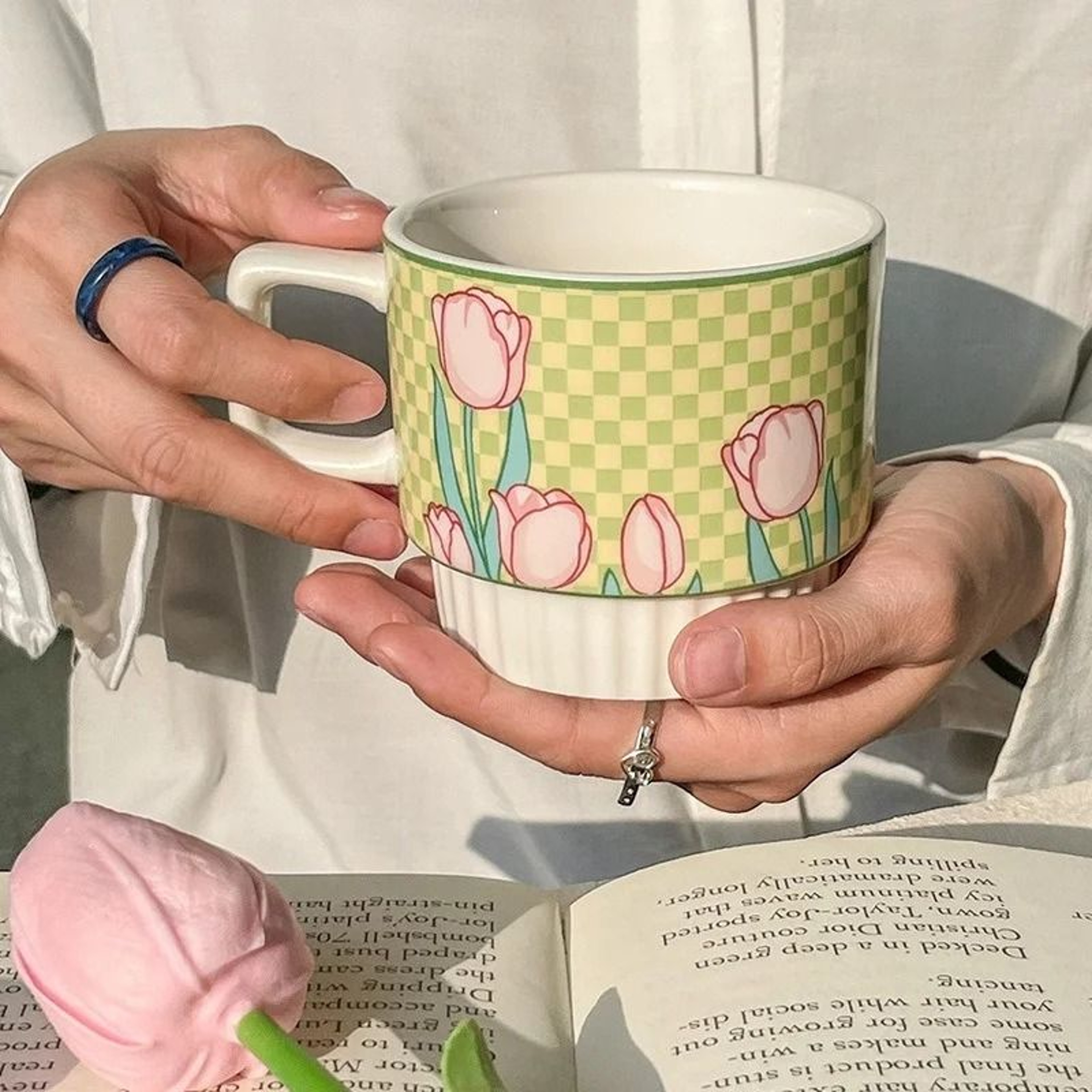 Ceramic Tulip Flower Coffee Mug 3