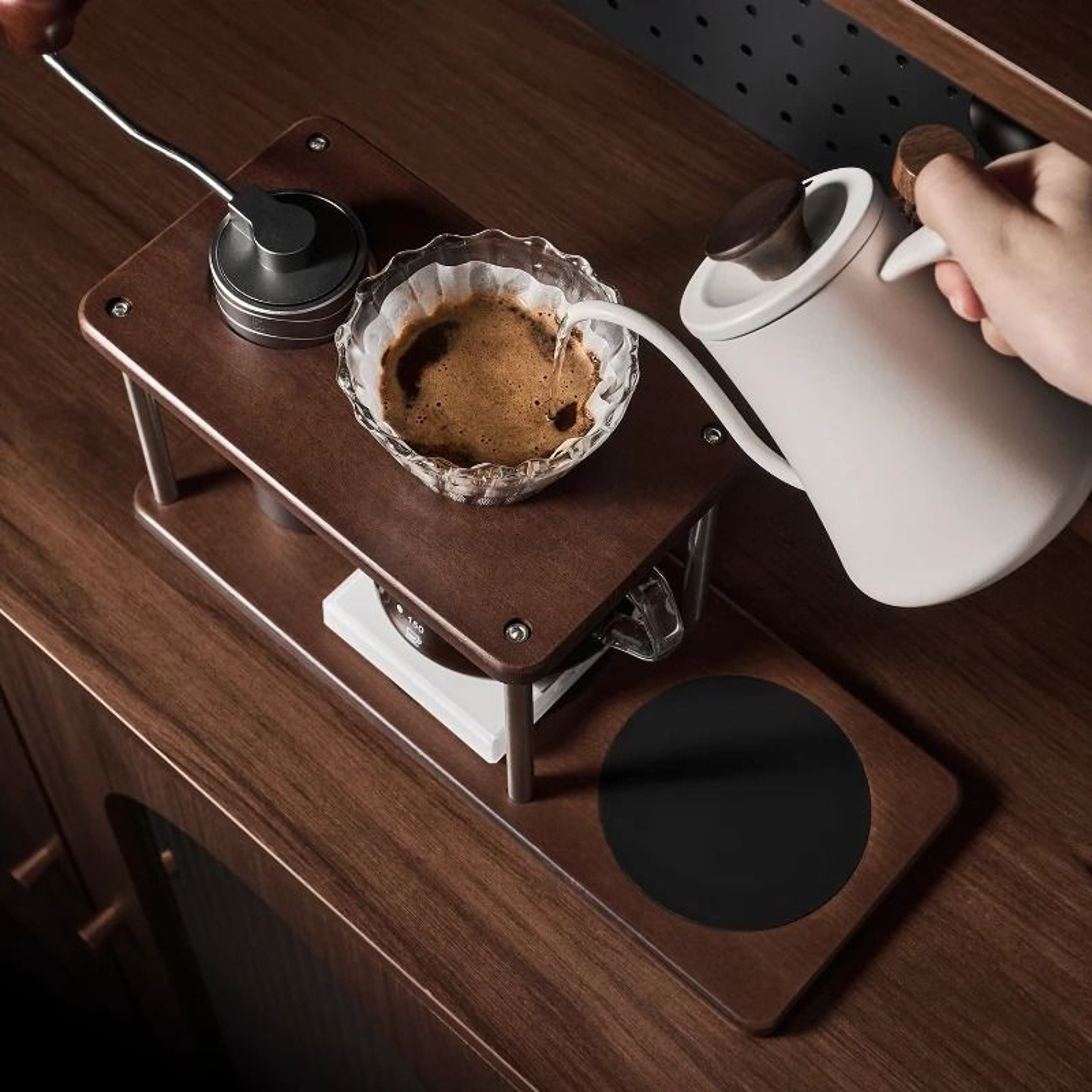 Solid Wood HandBrewed Coffee Stand 4
