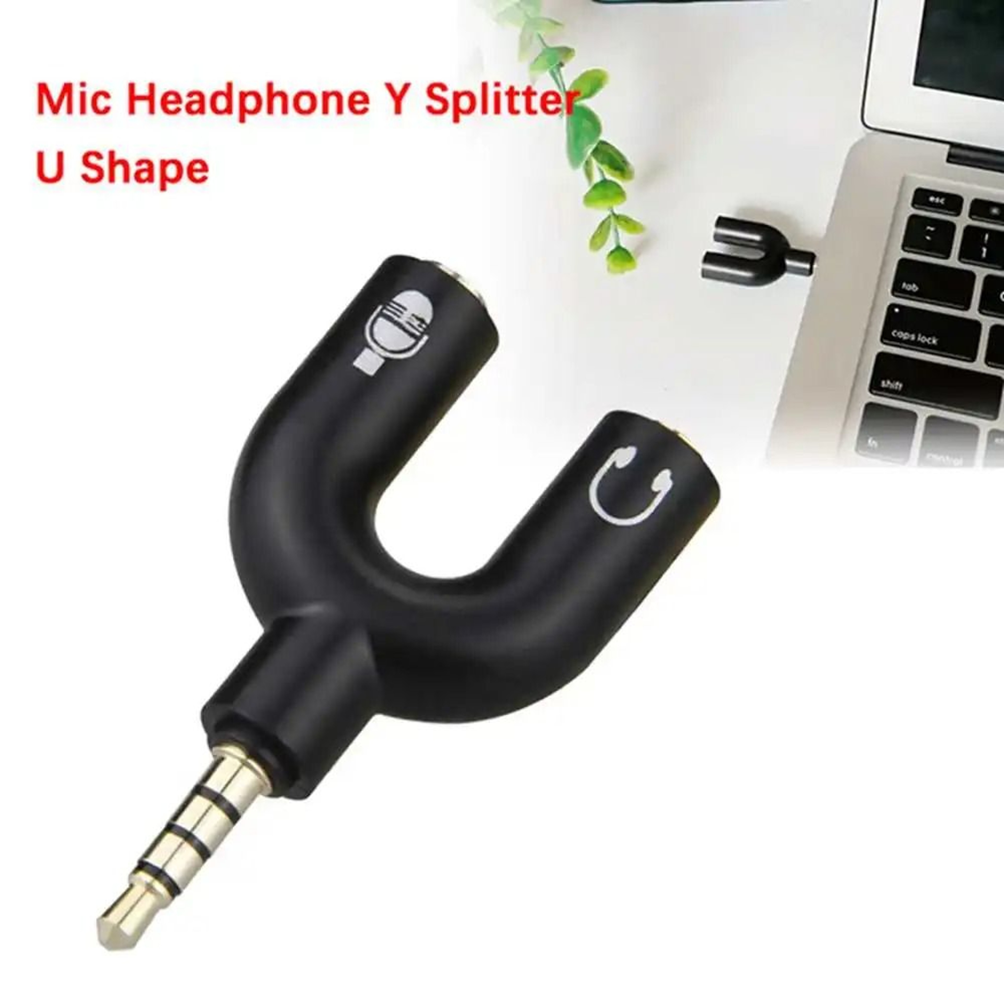 UShaped 35mm Stereo Audio And Microphone Splitter 1