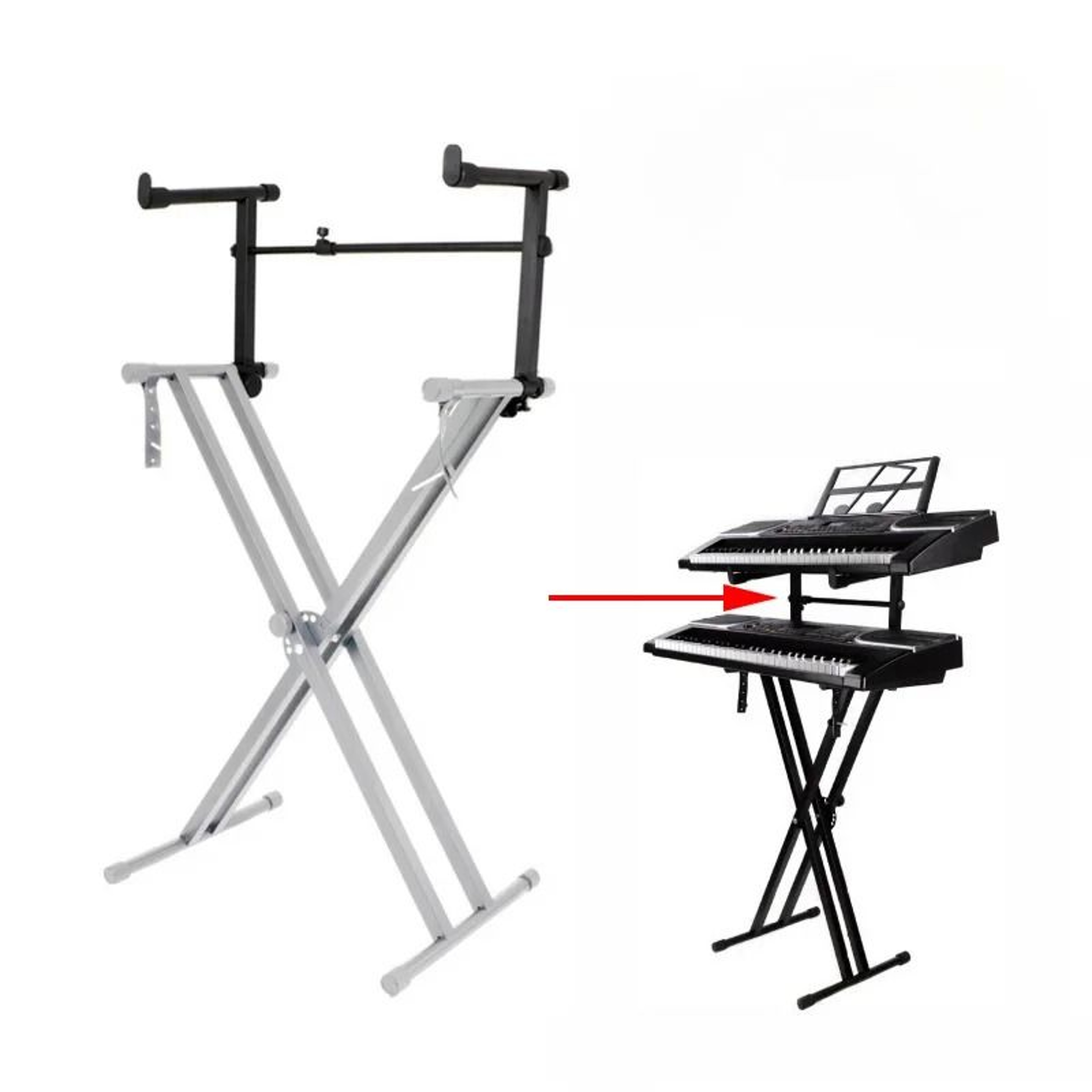 Universal Second Tier Extension Adapter For Keyboard Stands 0