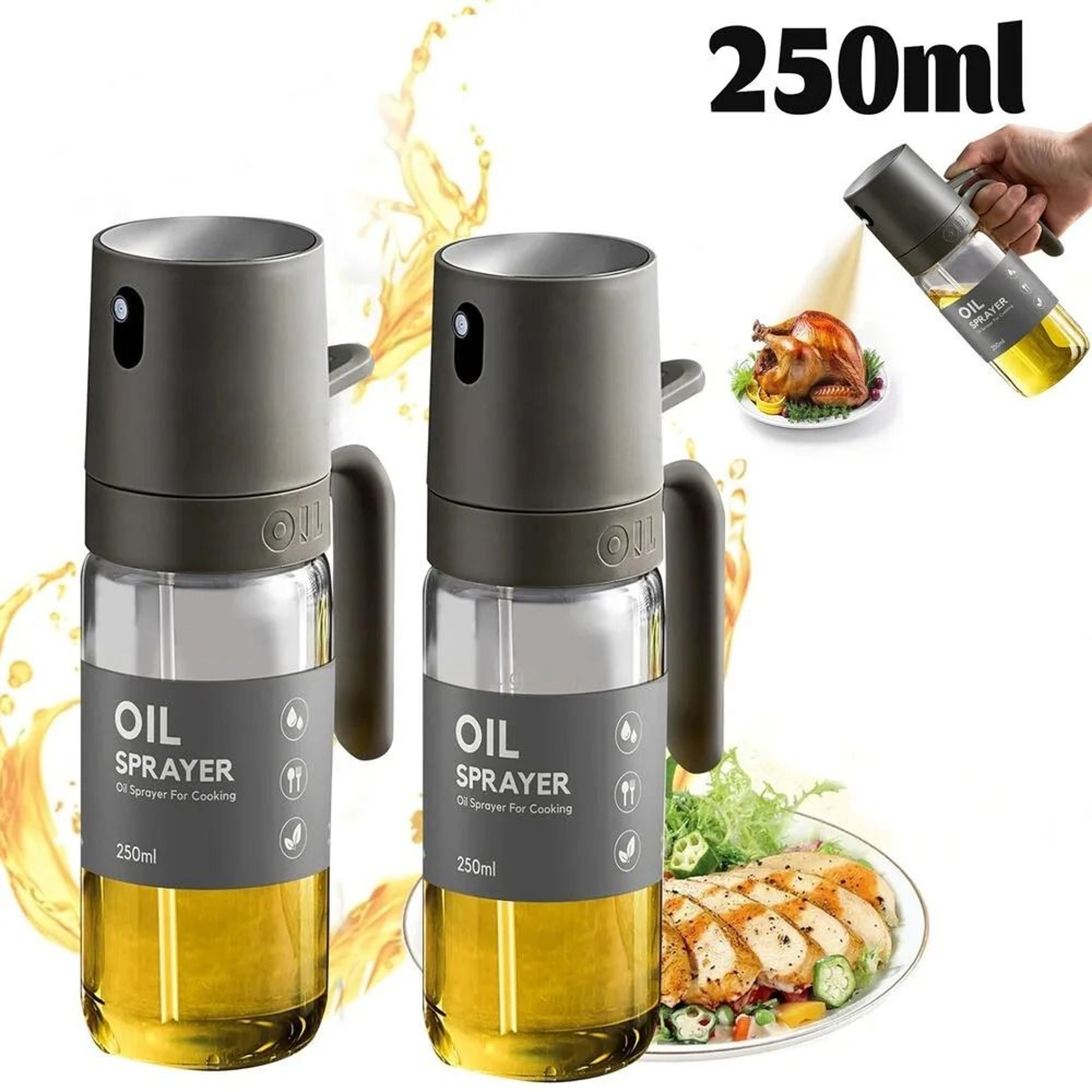 Professional Grade High Borosilicate Glass Oil Mister And Precision Kitchen Sprayer 0