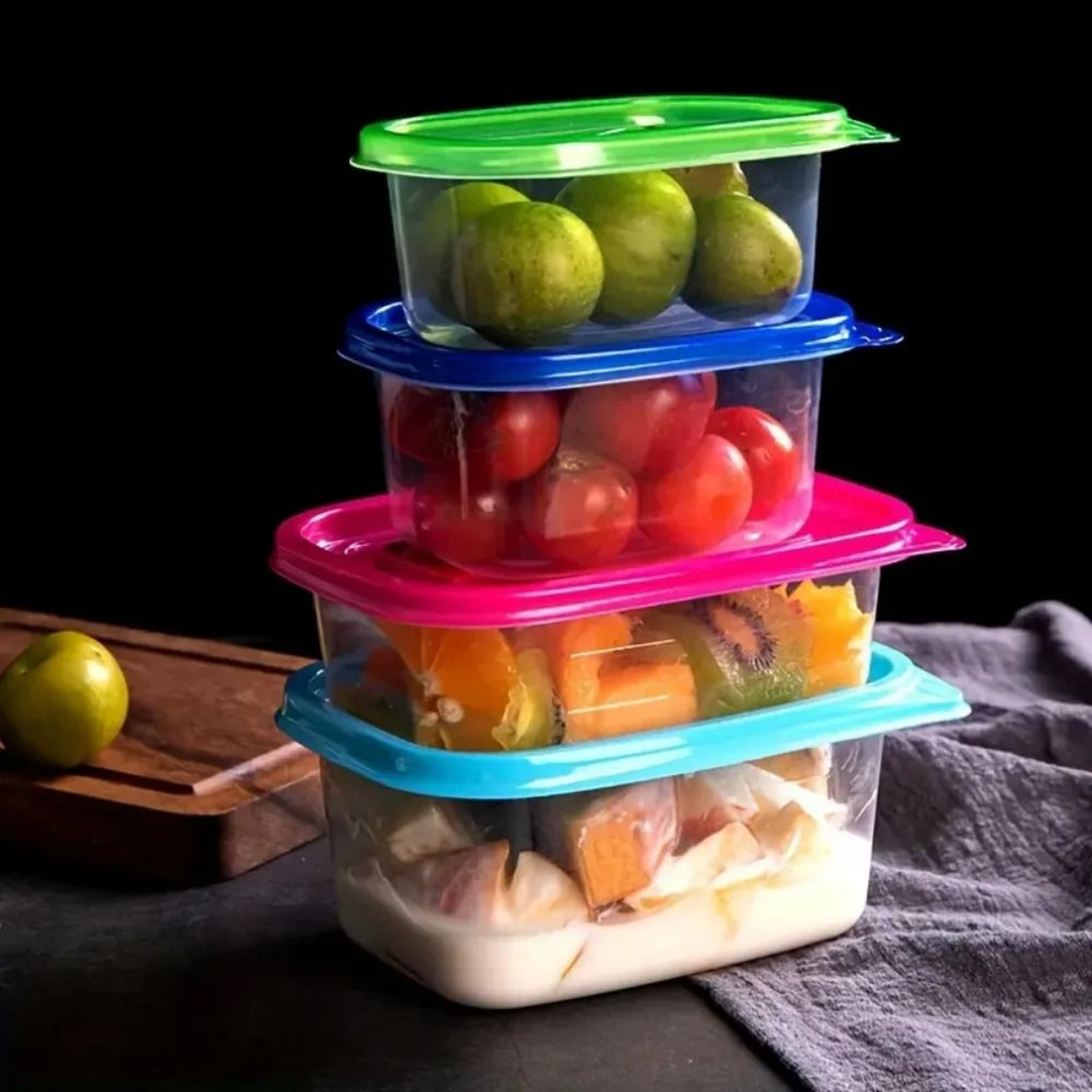 Vibrant Stackable Meal Prep Containers With MultiColor SnapTight Lids 3