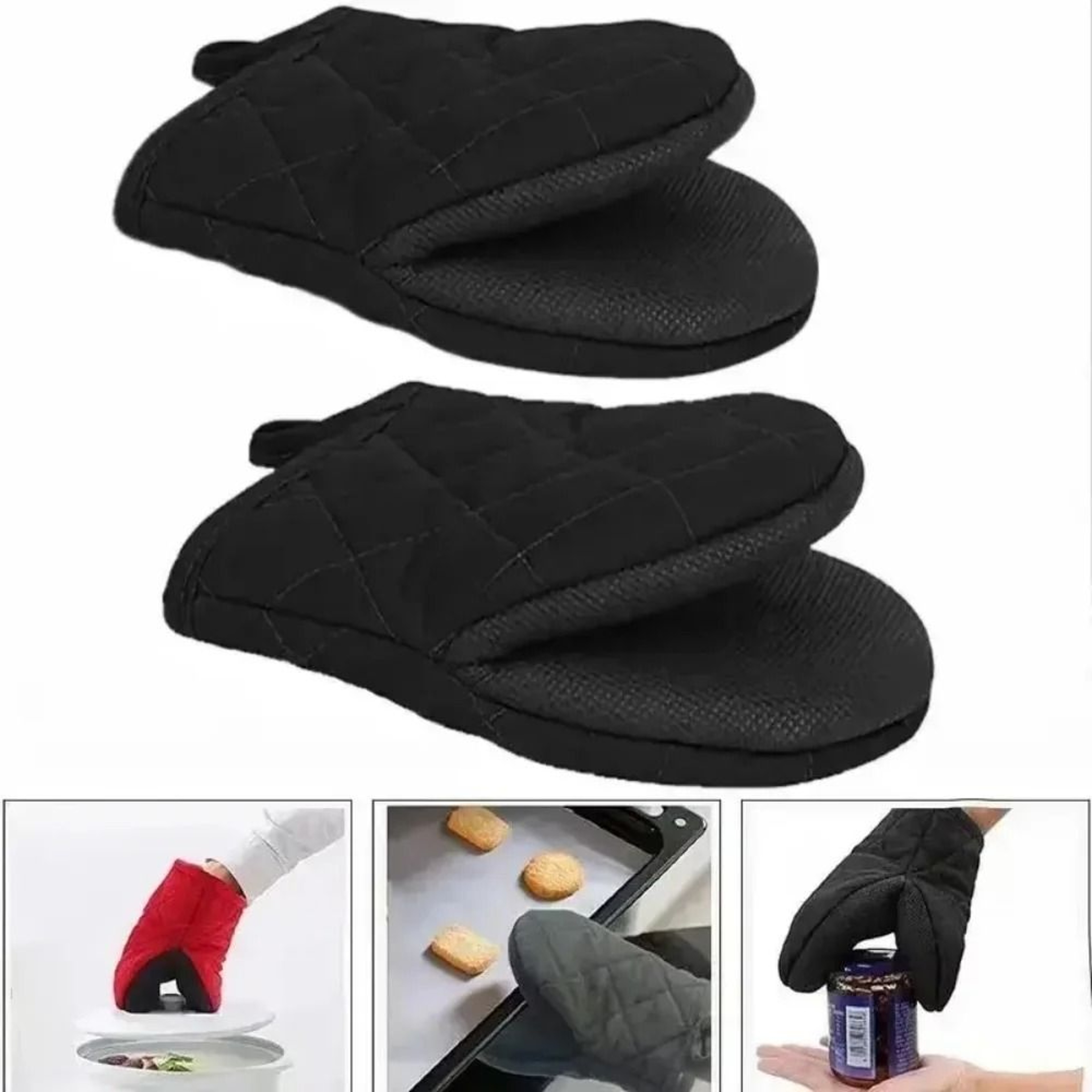 Professional HighHeat Resistant Silicone Mini Oven Mitts With NonSlip Grip 1