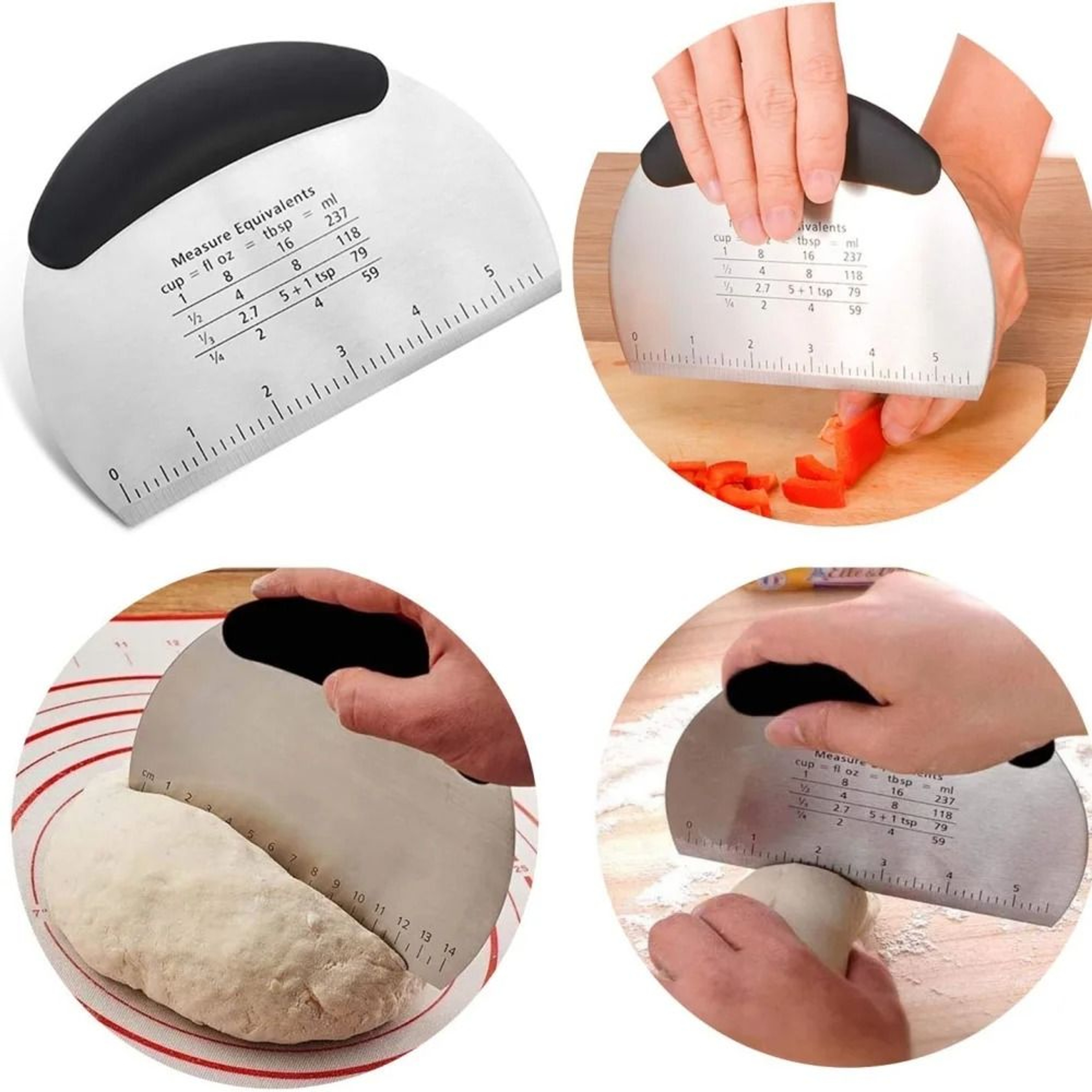 Professional Stainless Steel Pastry Scraper And MultiFunctional Dough Cutter 6