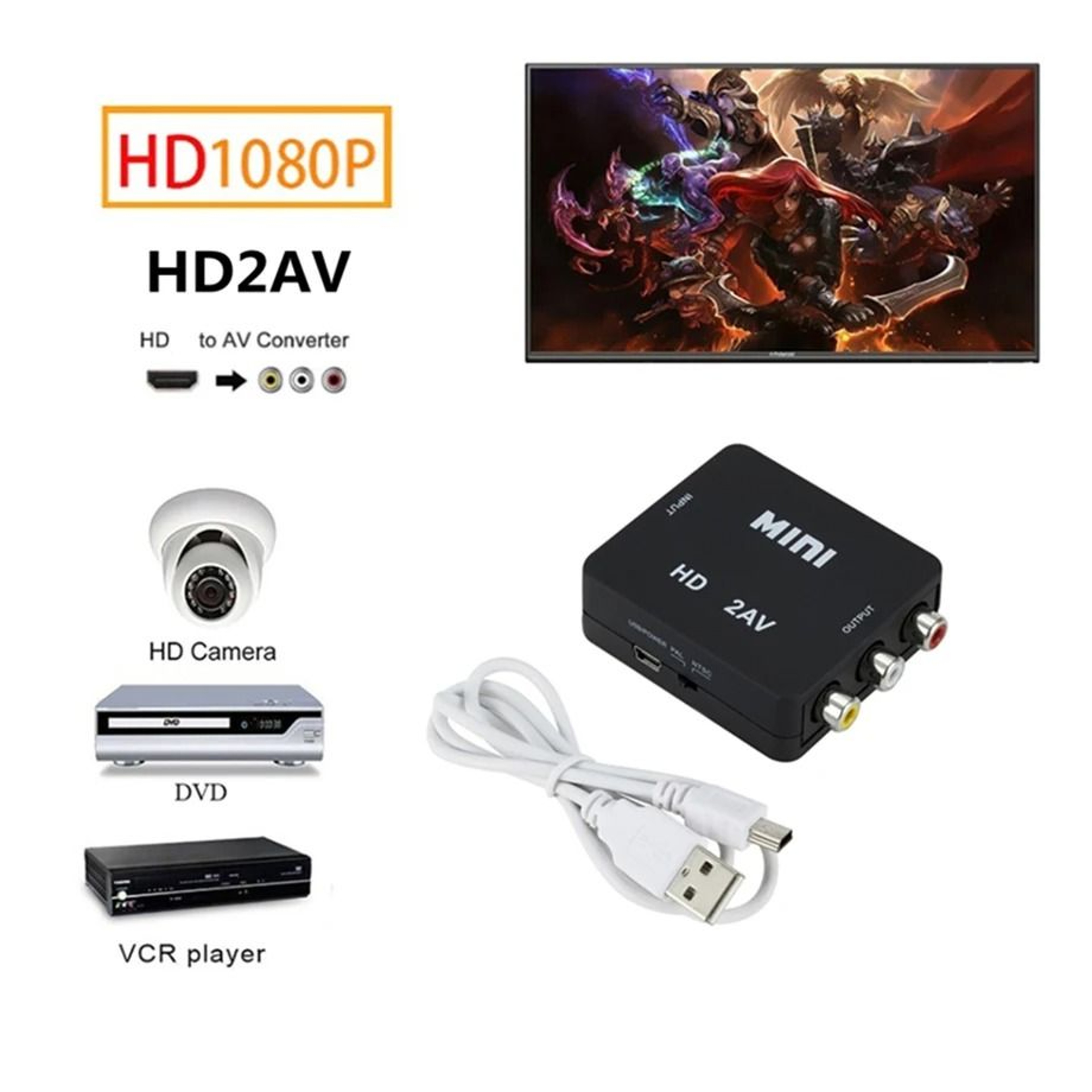 Professional RCA To HDMI 1080P Video Converter And RetroGaming Enhancement Hub 1