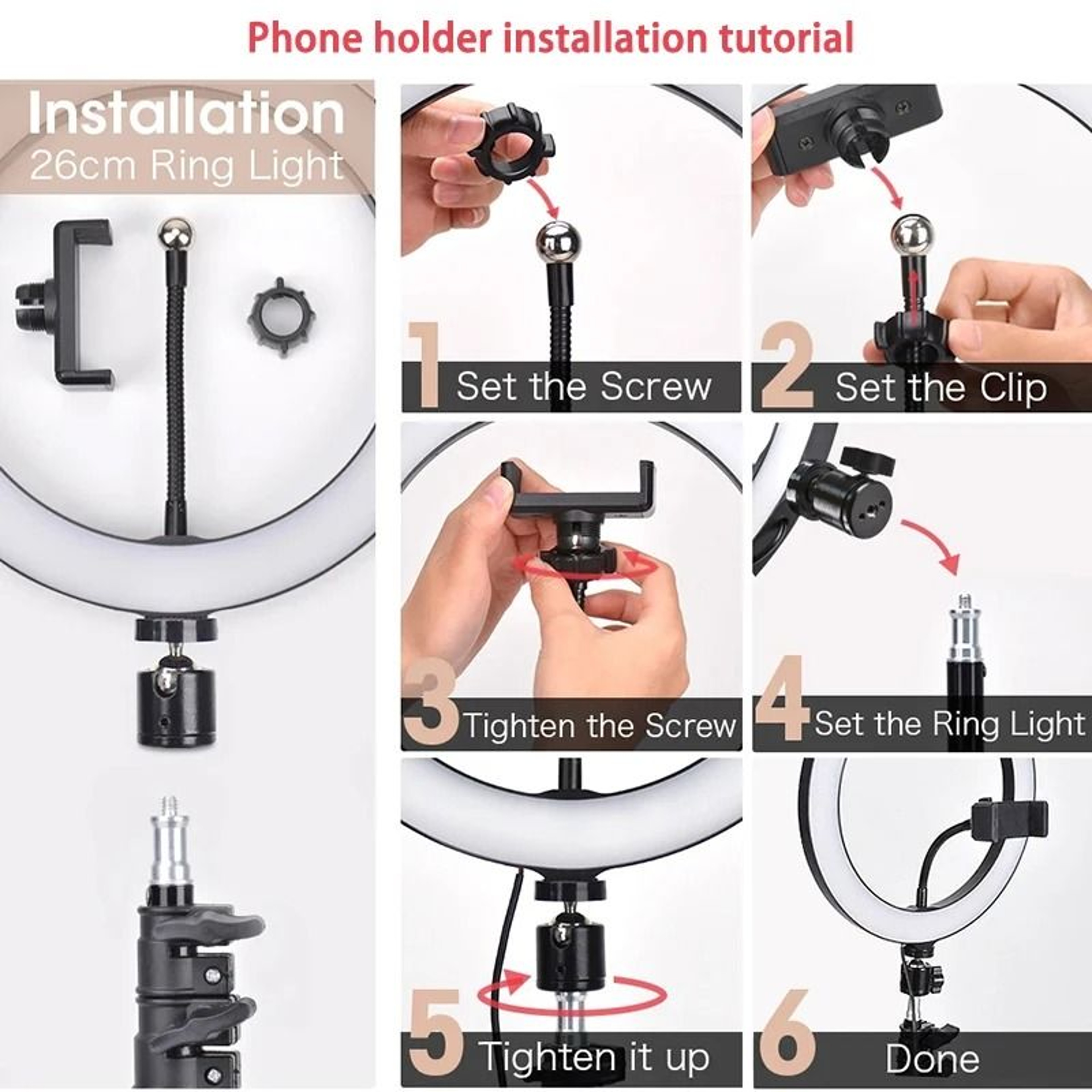 Professional HighDefinition LED Studio Ring Light With MultiHeight Tripod And Bluetooth Control 6