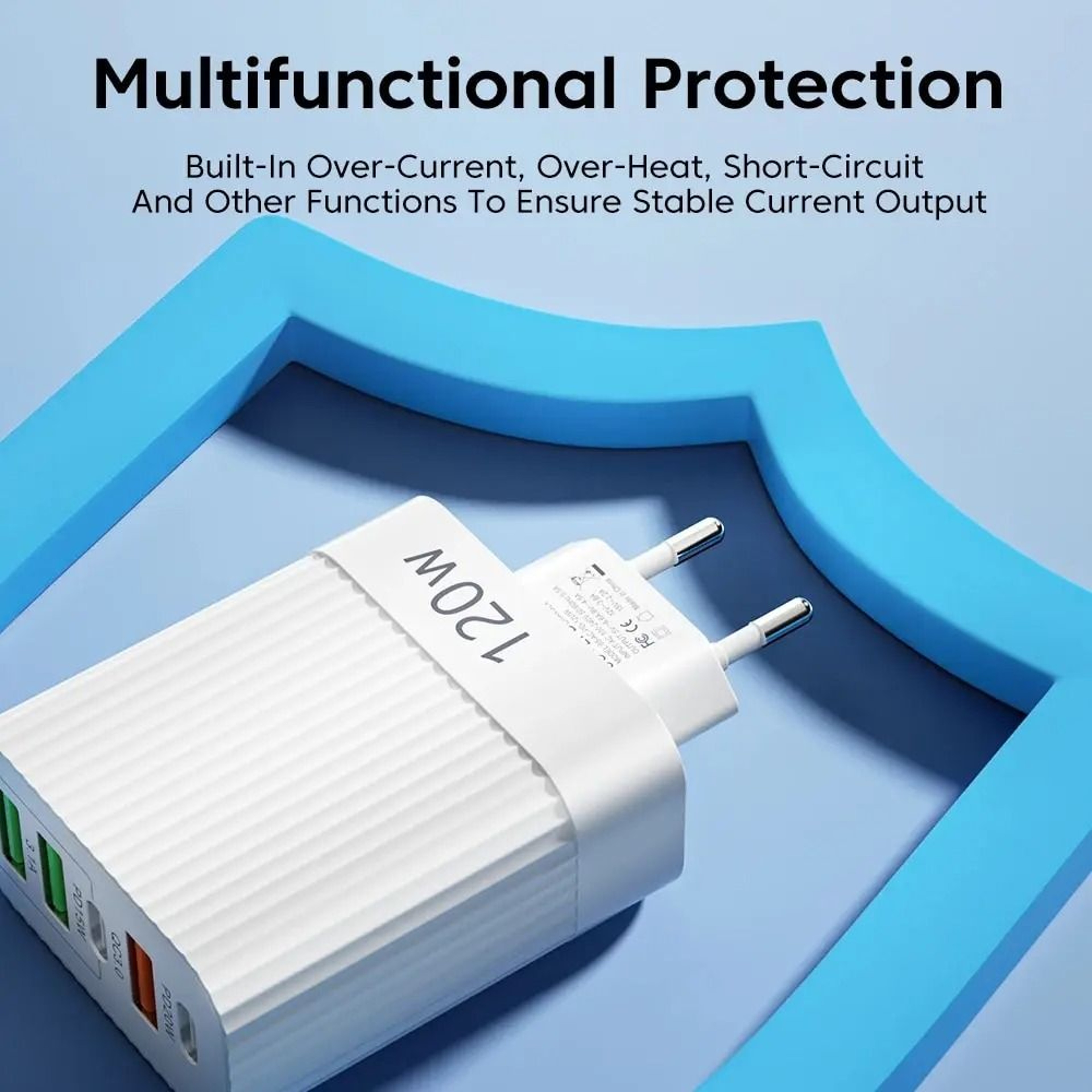 Professional High Power 120W 5 Port USB Fast Charger And Intelligent PD Type C Desktop Charging Sta 3