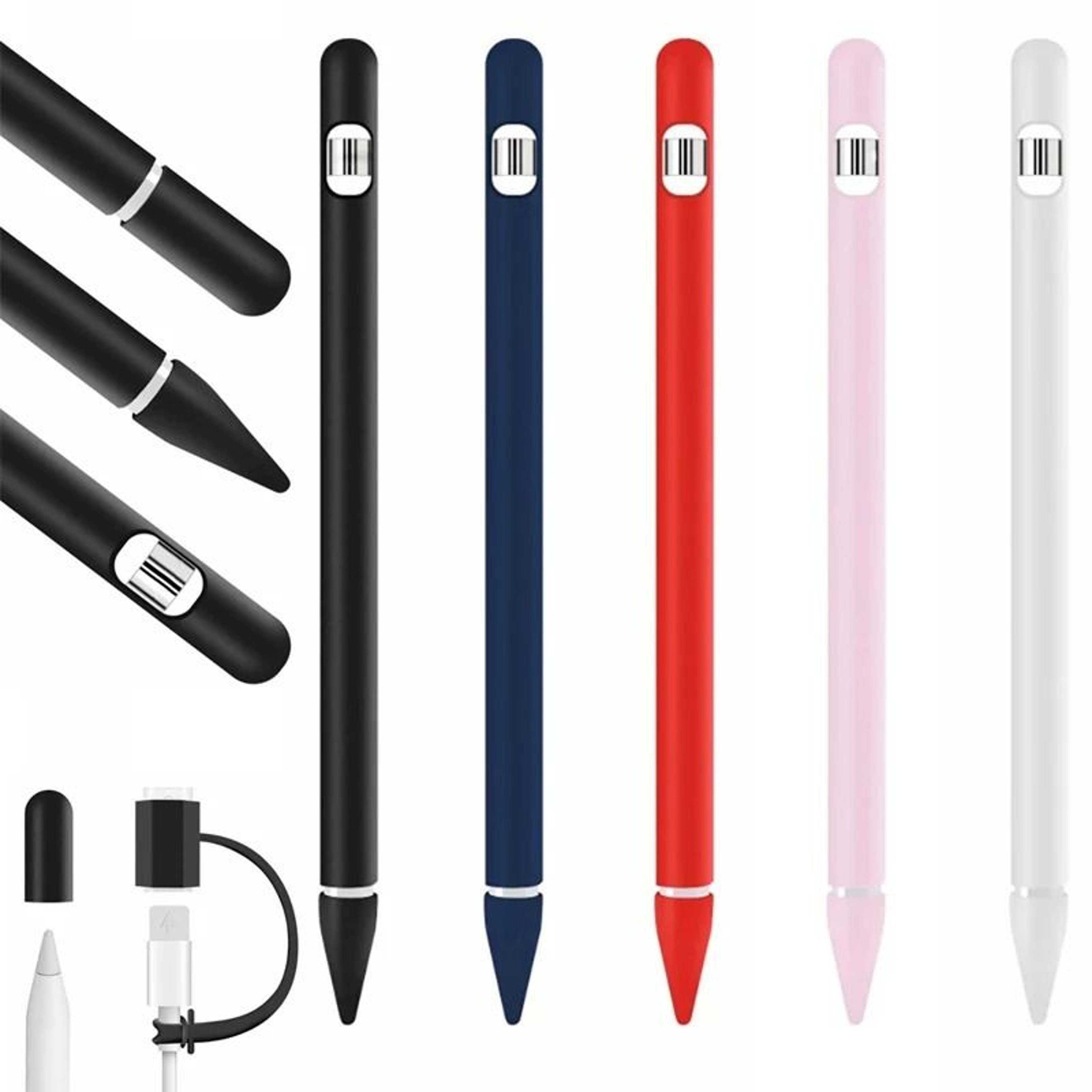 Professional 4In1 Soft Silicone Protective Suite And AntiLost Case For Apple Pencil 1st Generation 1