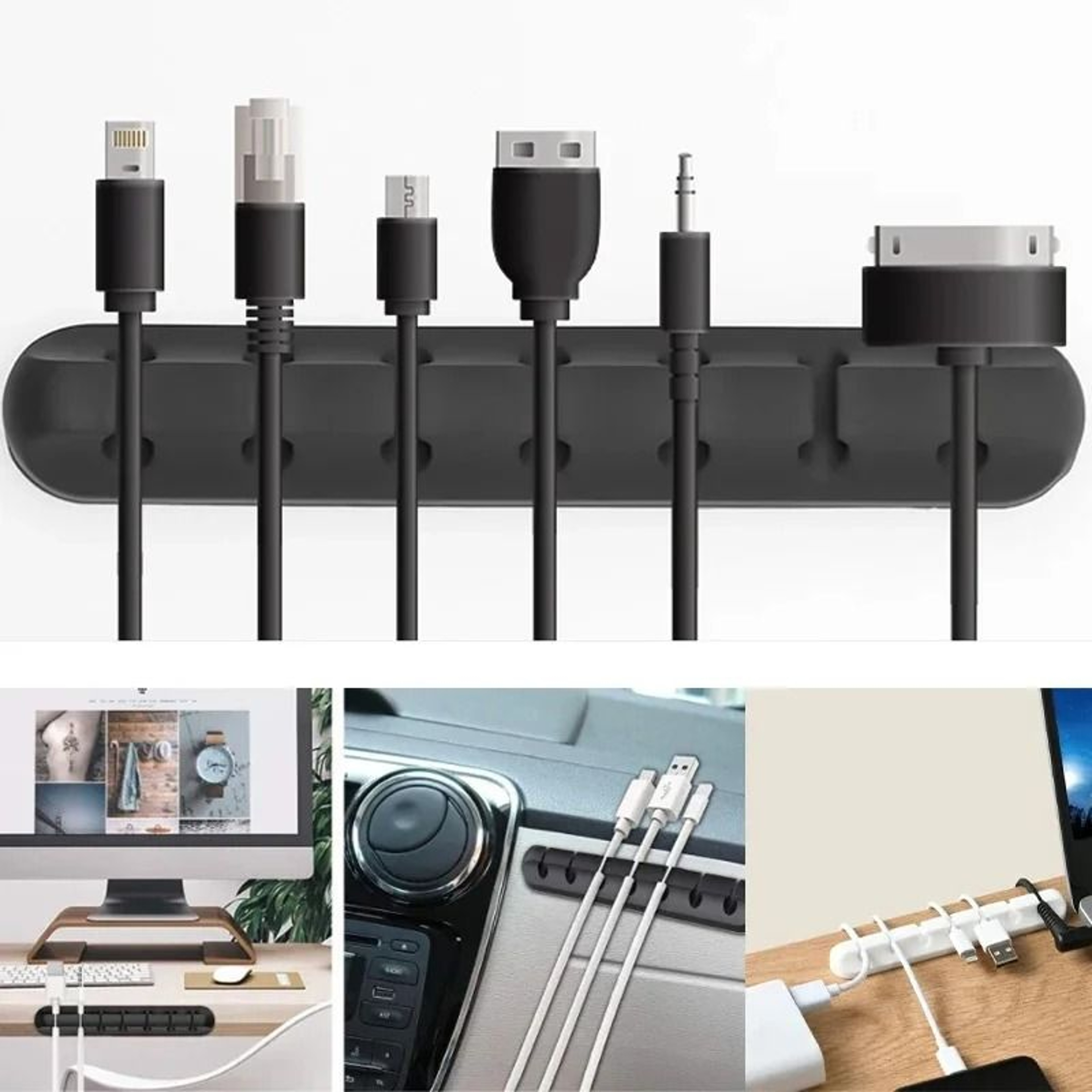 Professional High Bond Silicone Cable Clips And Self Adhesive Desktop Tidy Wire Organizer 2