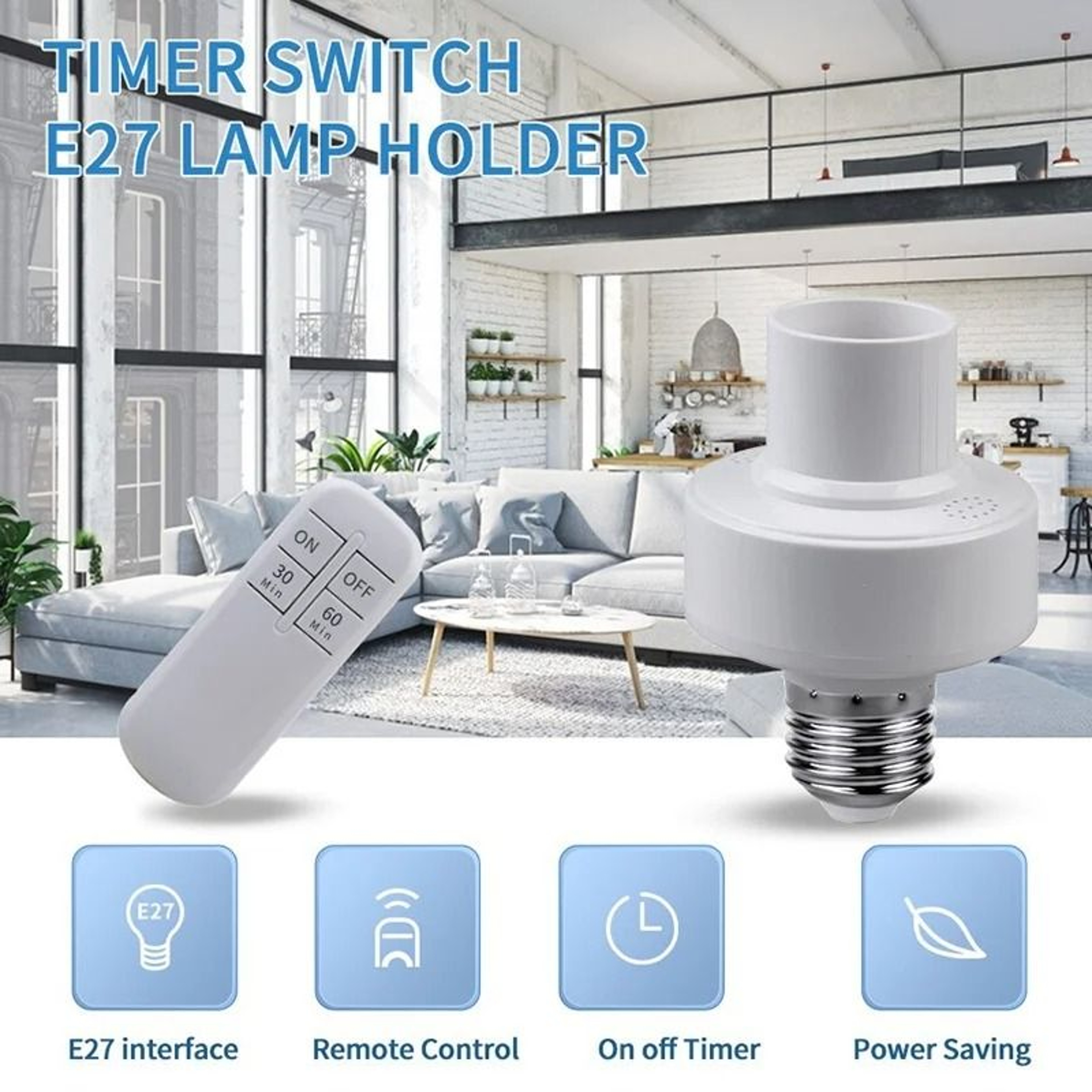 Professional High Performance E27 Smart Timer Lamp Holder And Wireless Remote Control Lighting Syst 1