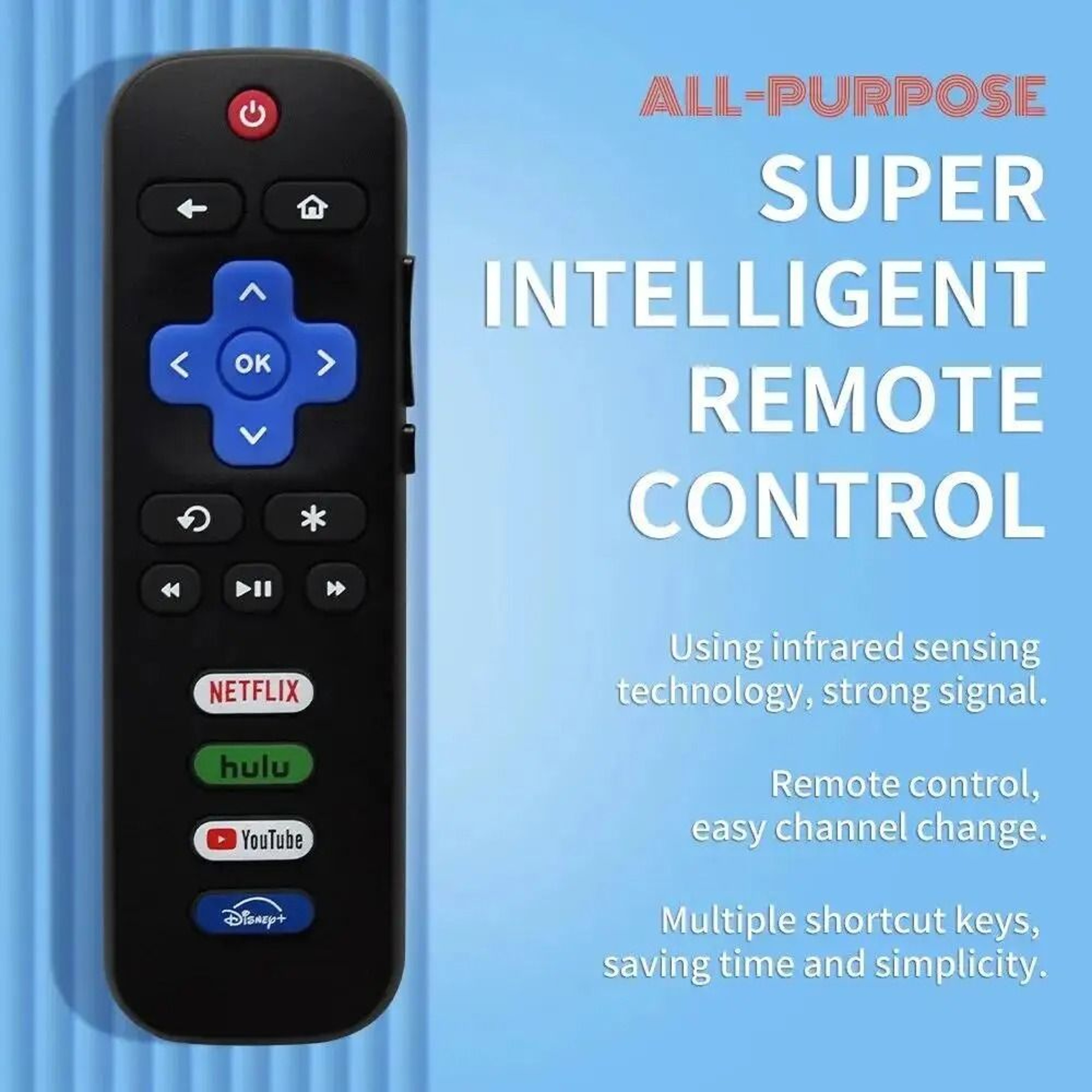 Professional High Stability RC280A Replacement Remote Control For Roku Smart TV Systems 1