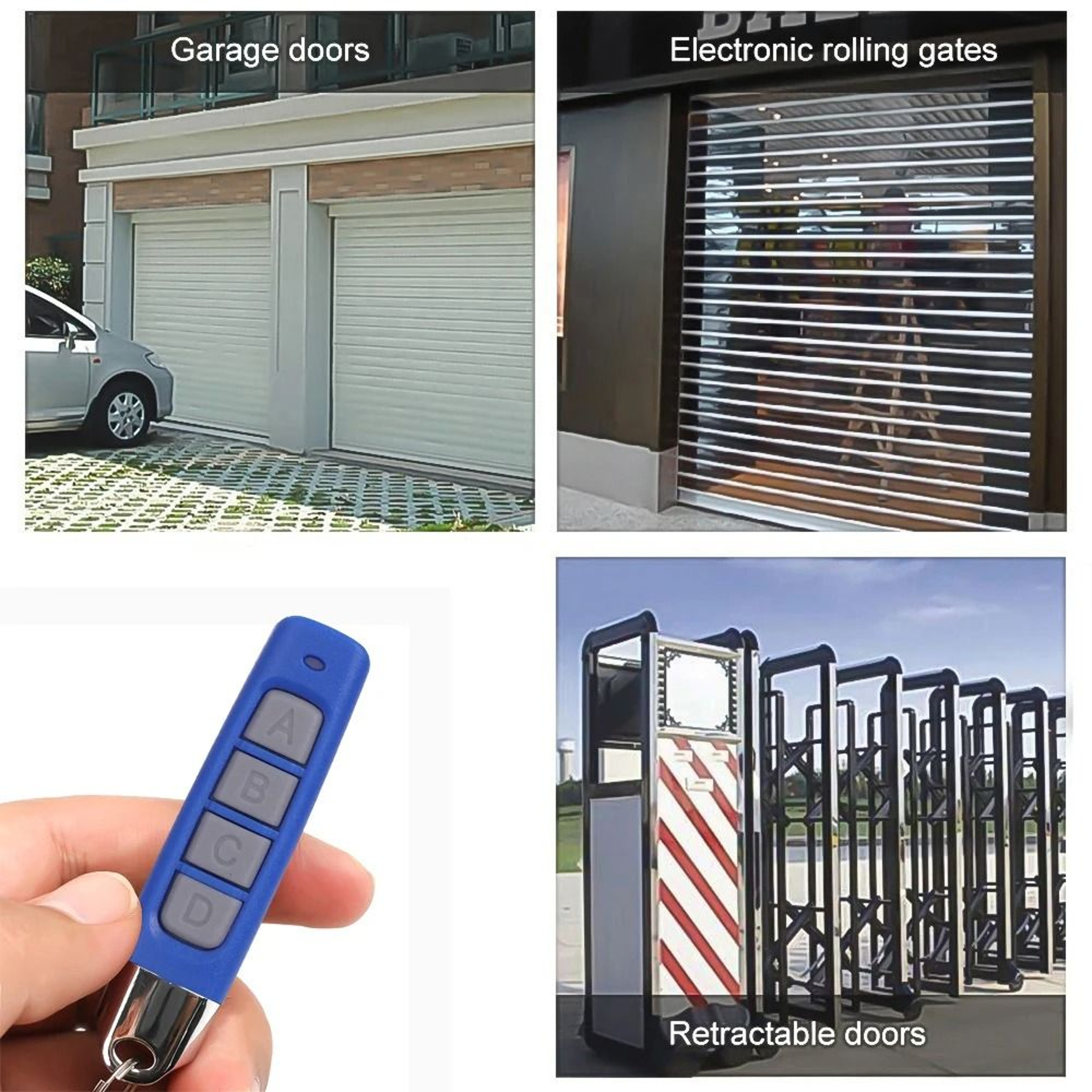 High Security 4 CH Universal Garage Door Opener And 433Mhz Learning Code Remote Duplicator 2
