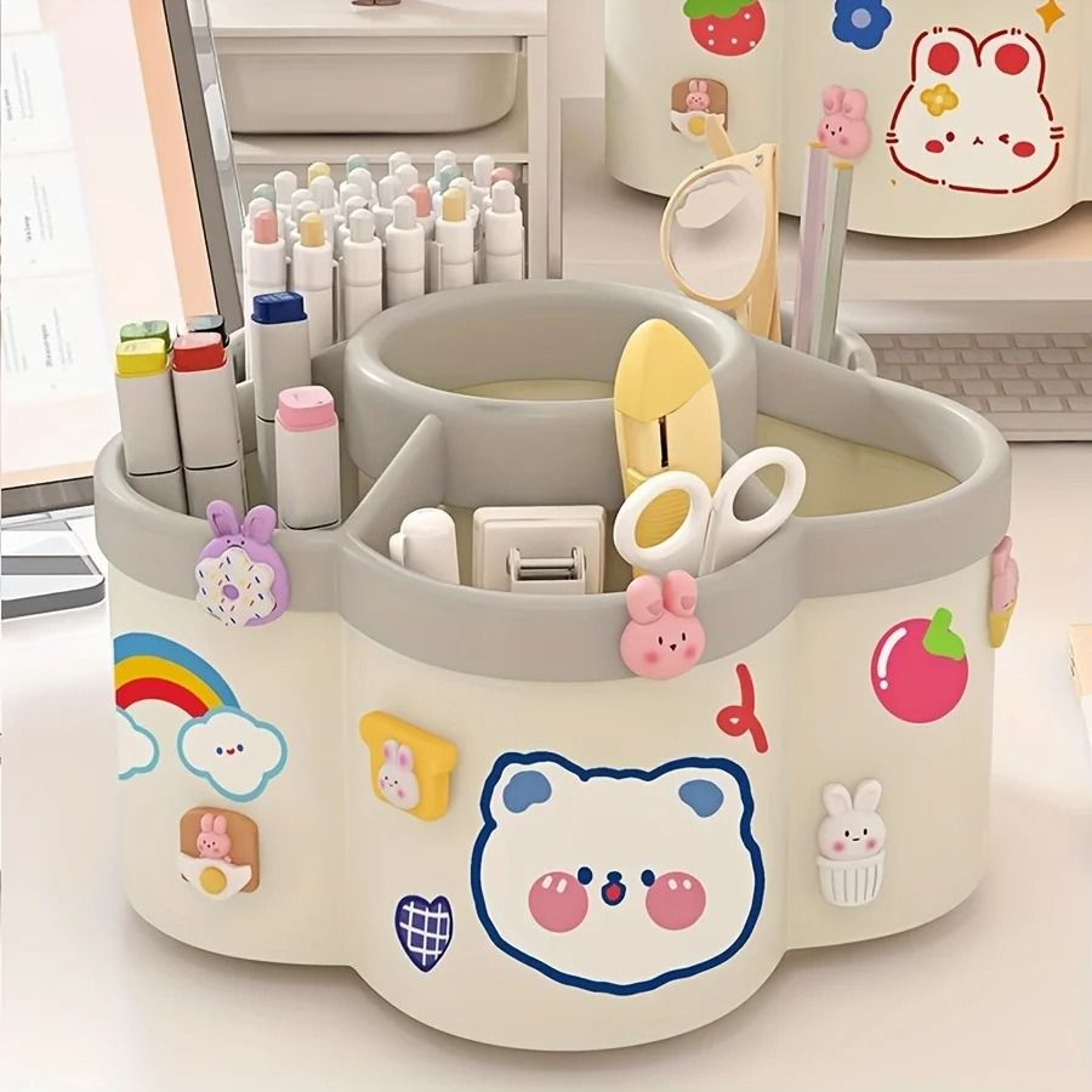 High Capacity 360 Degree Rotating Pen Holder And Multifunctional Desktop Hardware Organizer 5