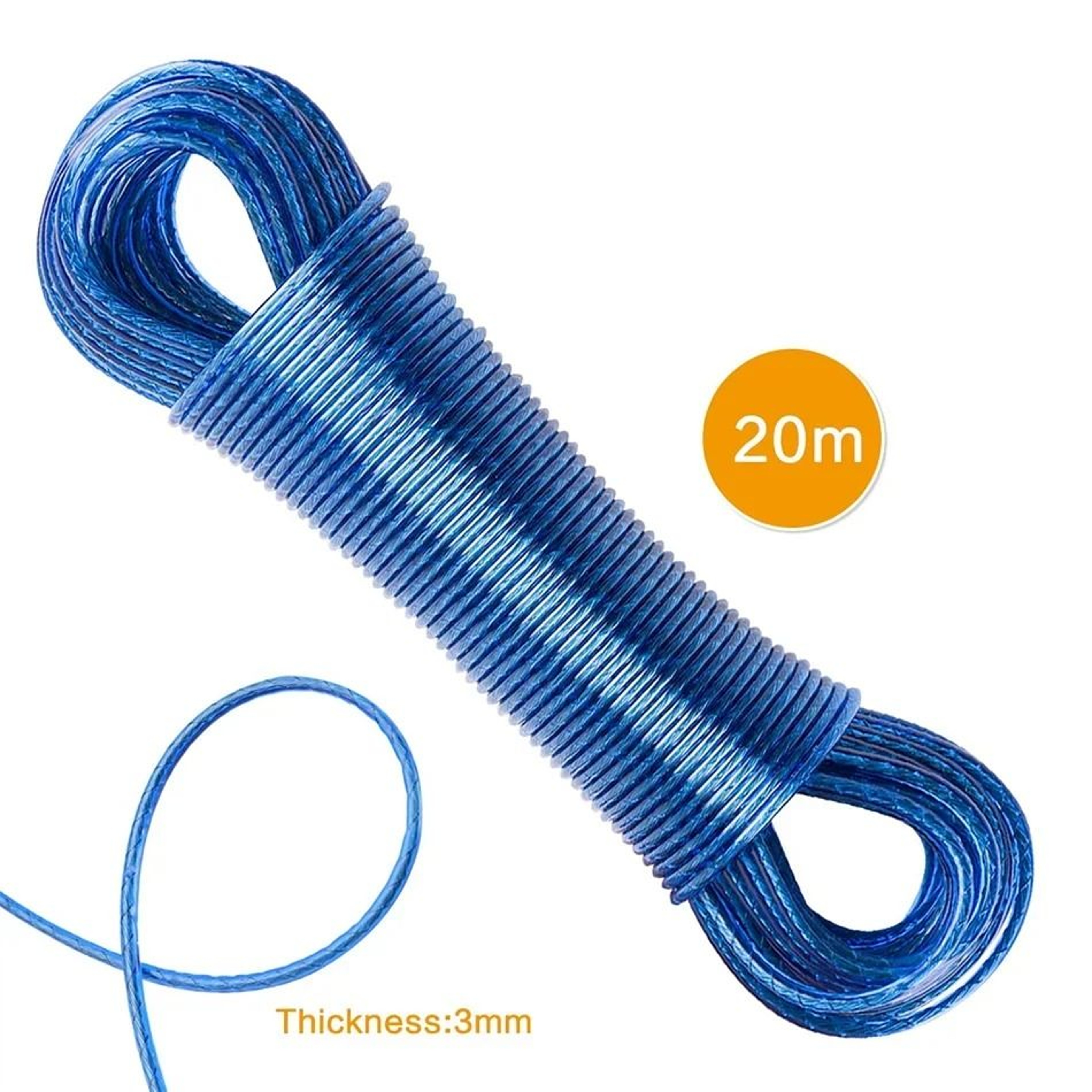 High Tensile Steel Core Clothing Drying Rope And 20 Meter Weatherproof PVC Garden Washing Line 6