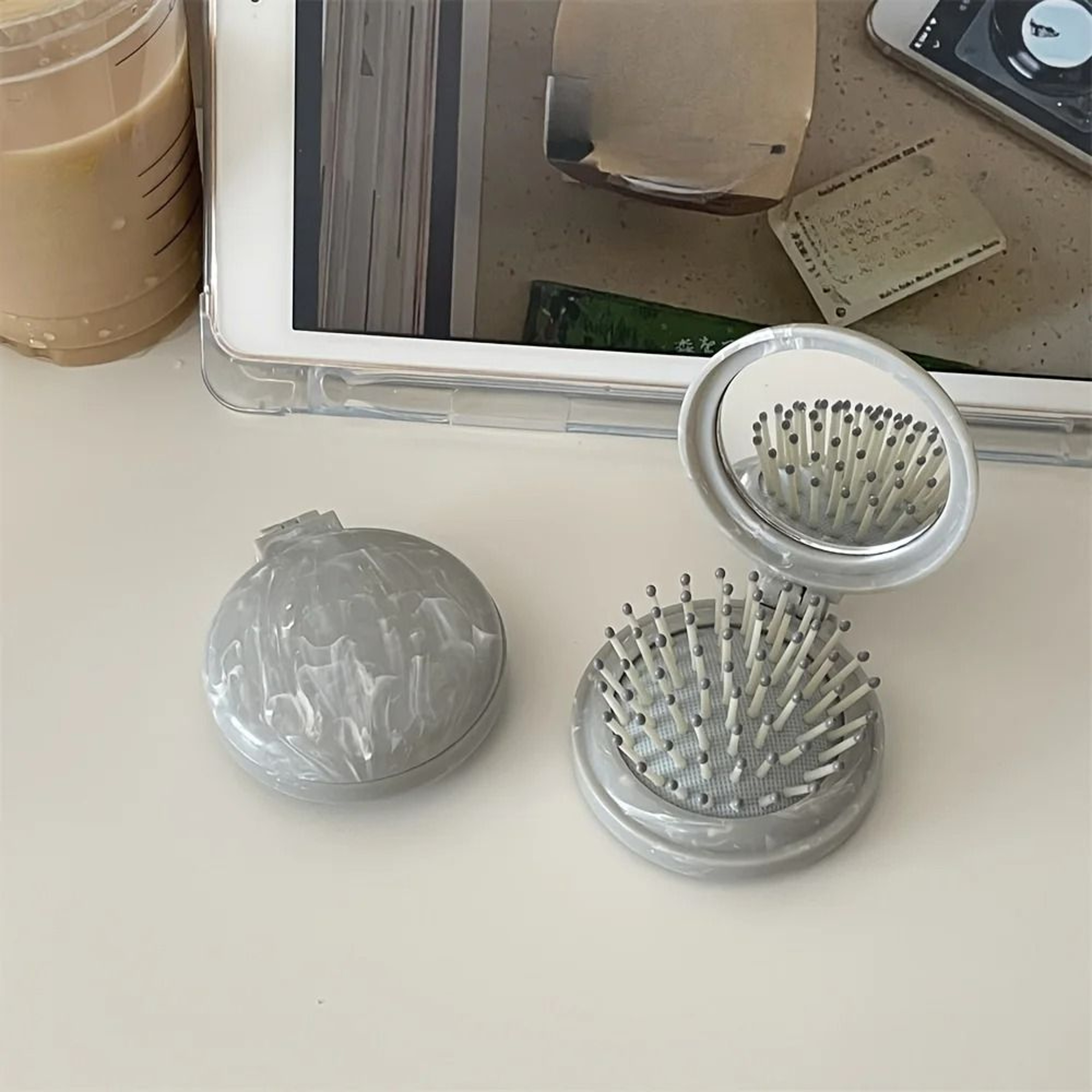 Professional High Stability Marble Patterned Air Cushion Hair Comb And Integrated Precision Travel  5