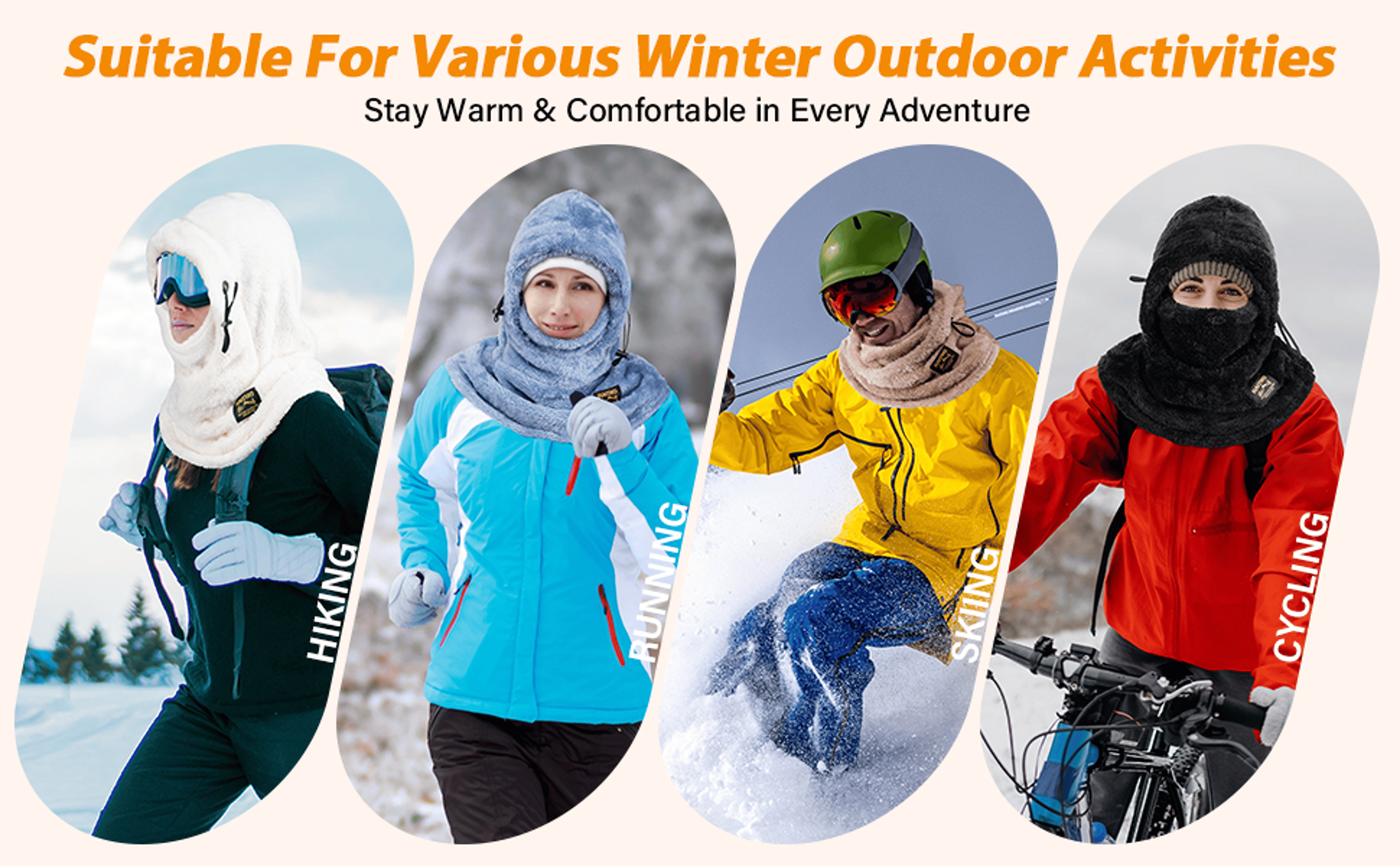 Winter Warm Balaclava Thermal Ski Hood with Full Face Cover – view 19