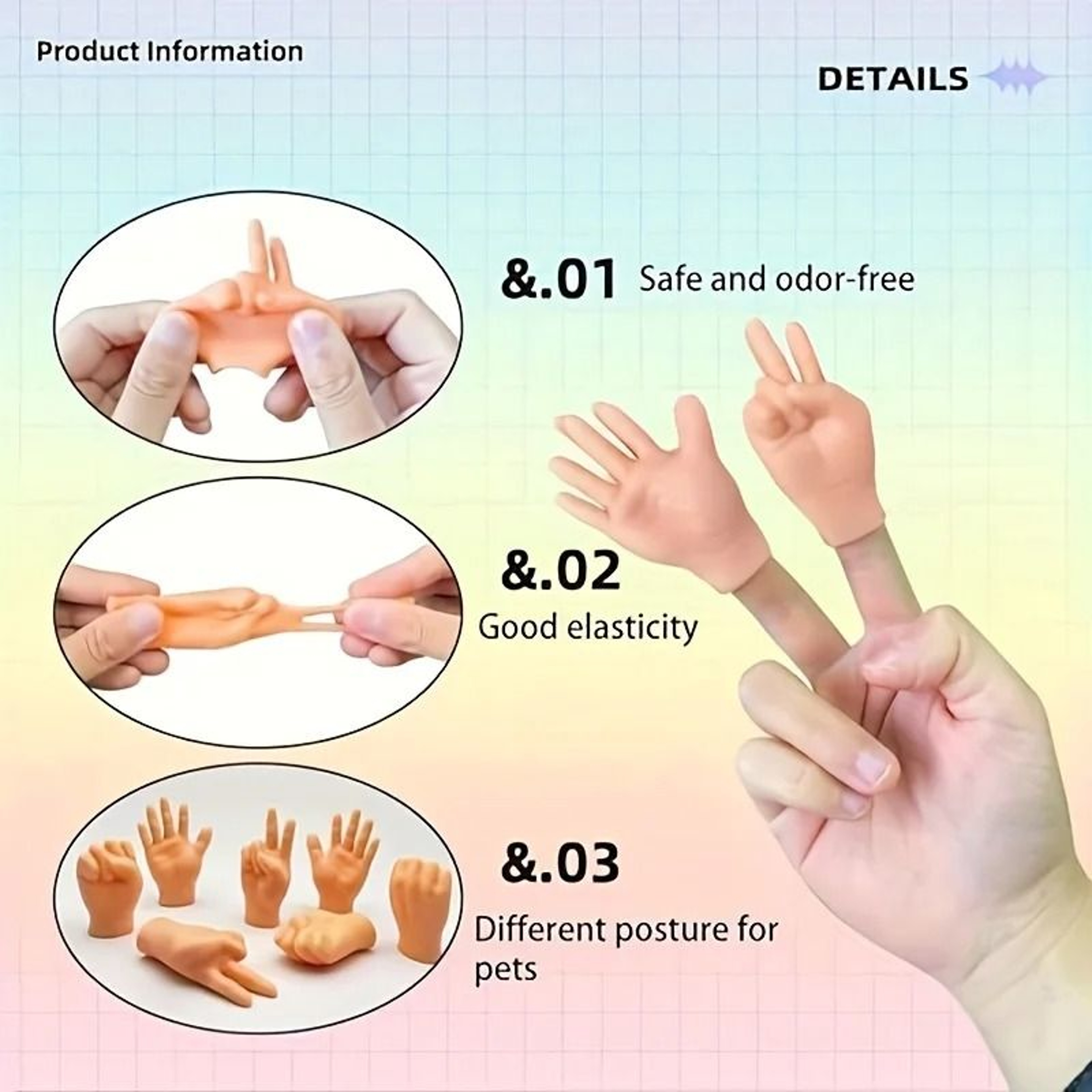 Small Hands Finger Puppet Set And Precision Miniature Rubber Performance Hardware 4