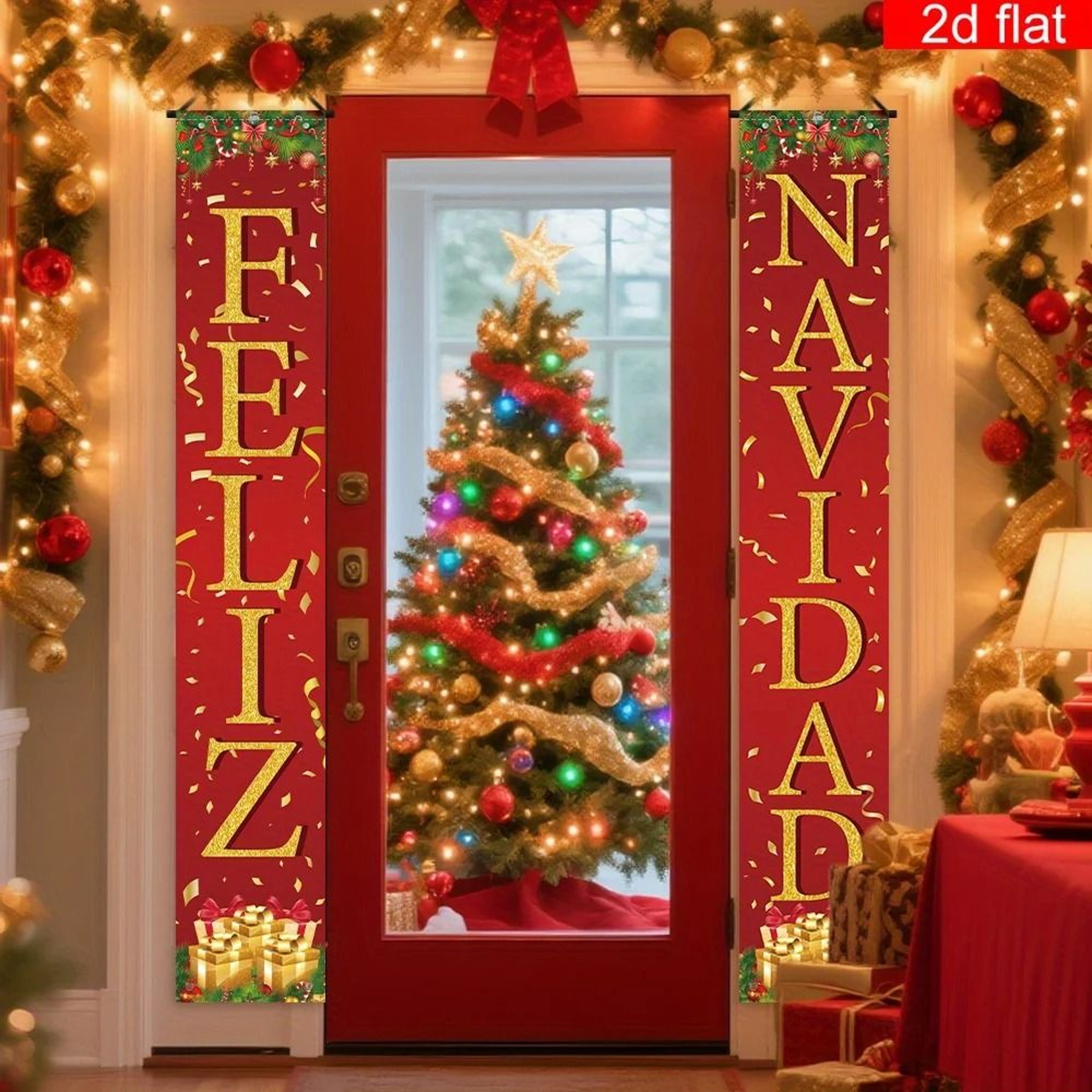Spanish Merry Christmas Holiday Banner Set 4