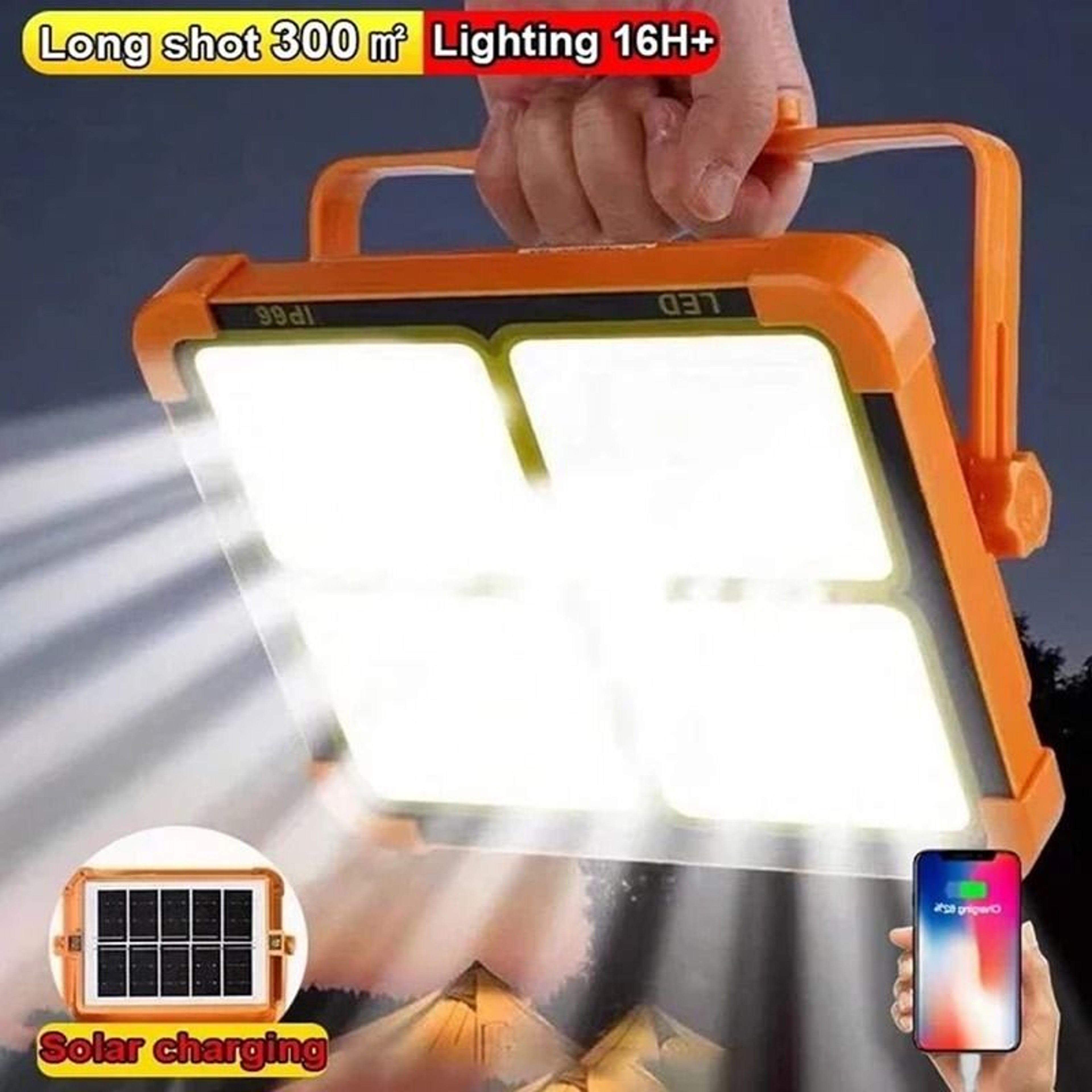 Solar Portable Camping Flood Light With Integrated Stand 2