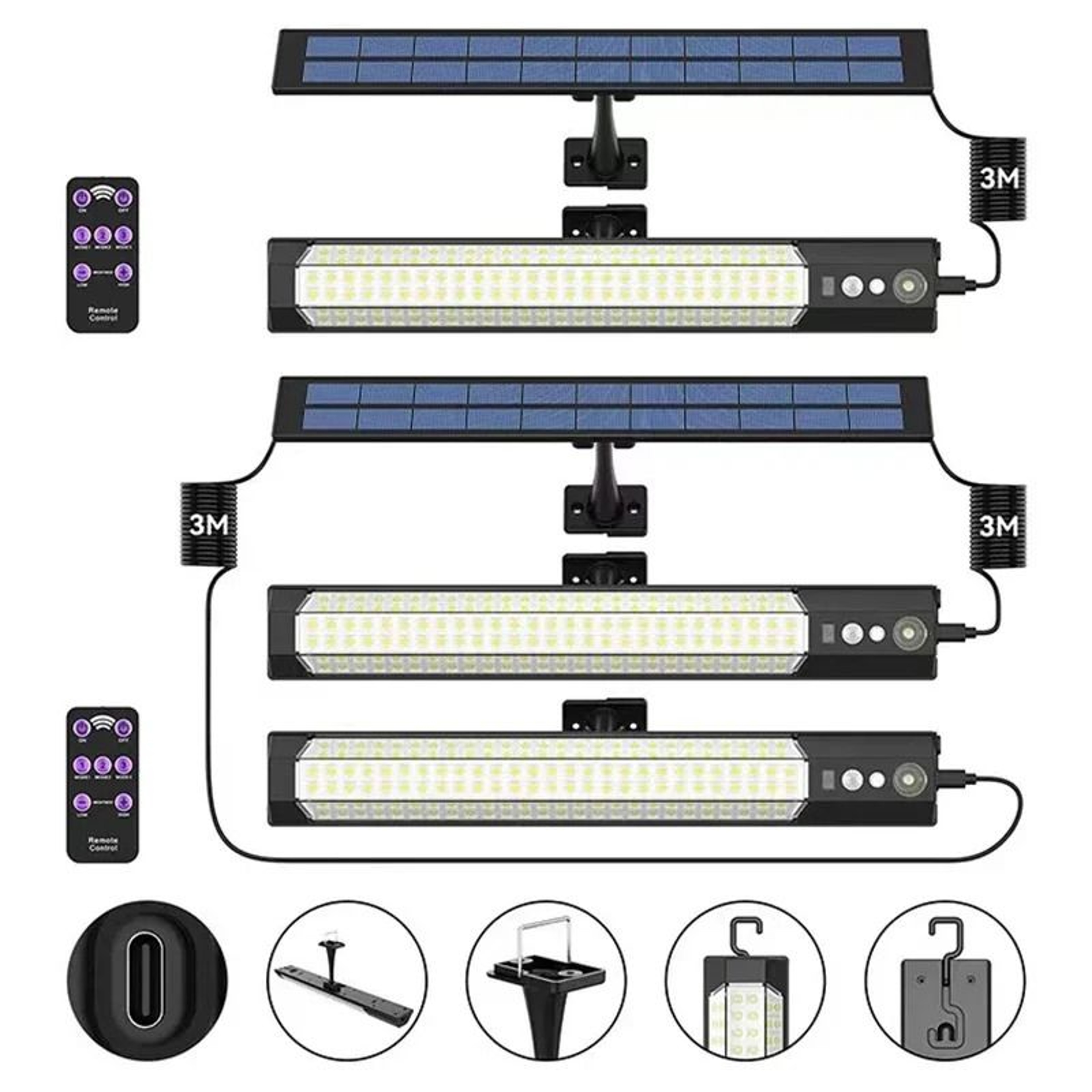 Professional DualHead Solar Motion Sensor Light Bar 5