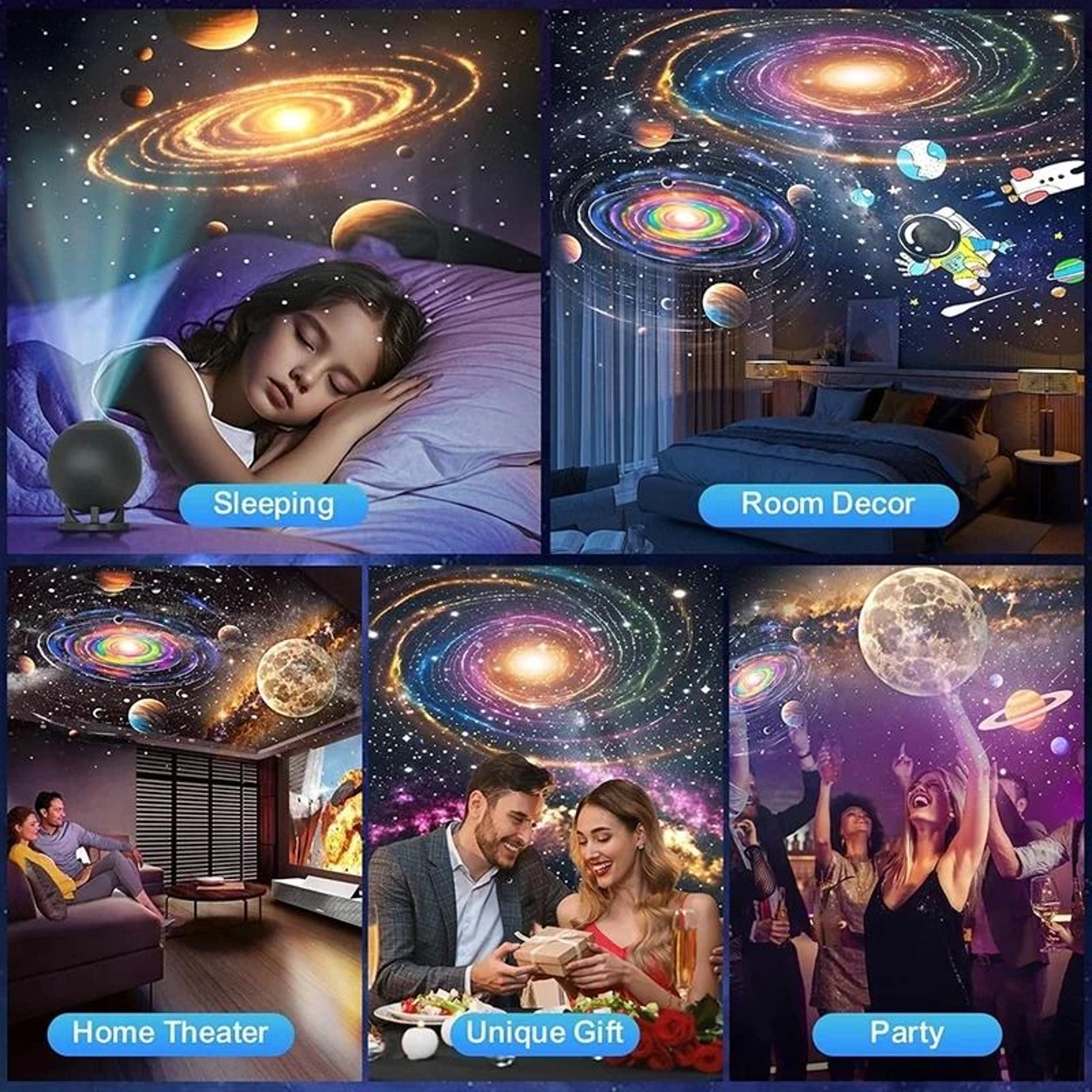 Galaxy Star Projector Night Light With 12 Film Discs 6