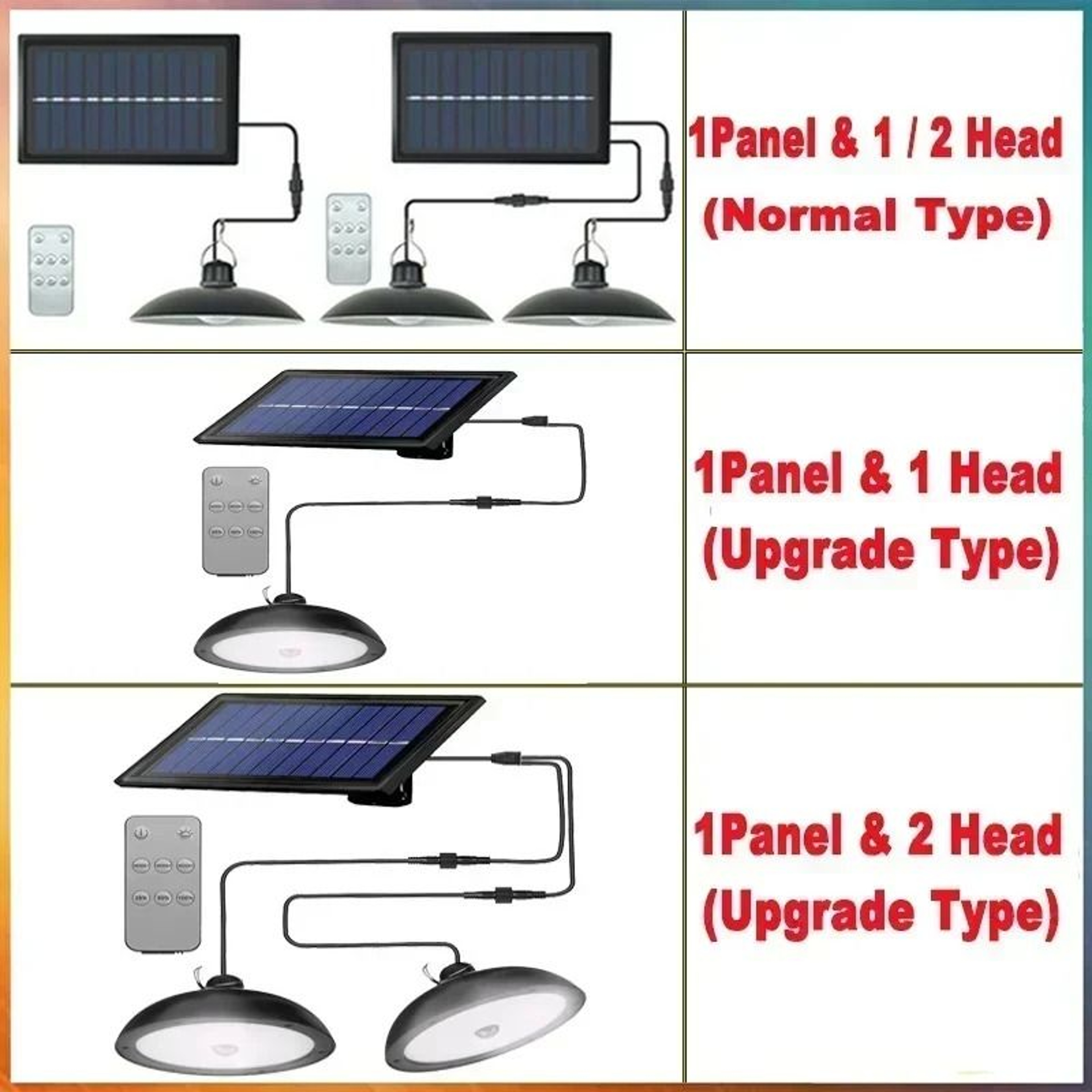 Solar Pendant Light With Remote Control Outdoor LED Chandelier 2