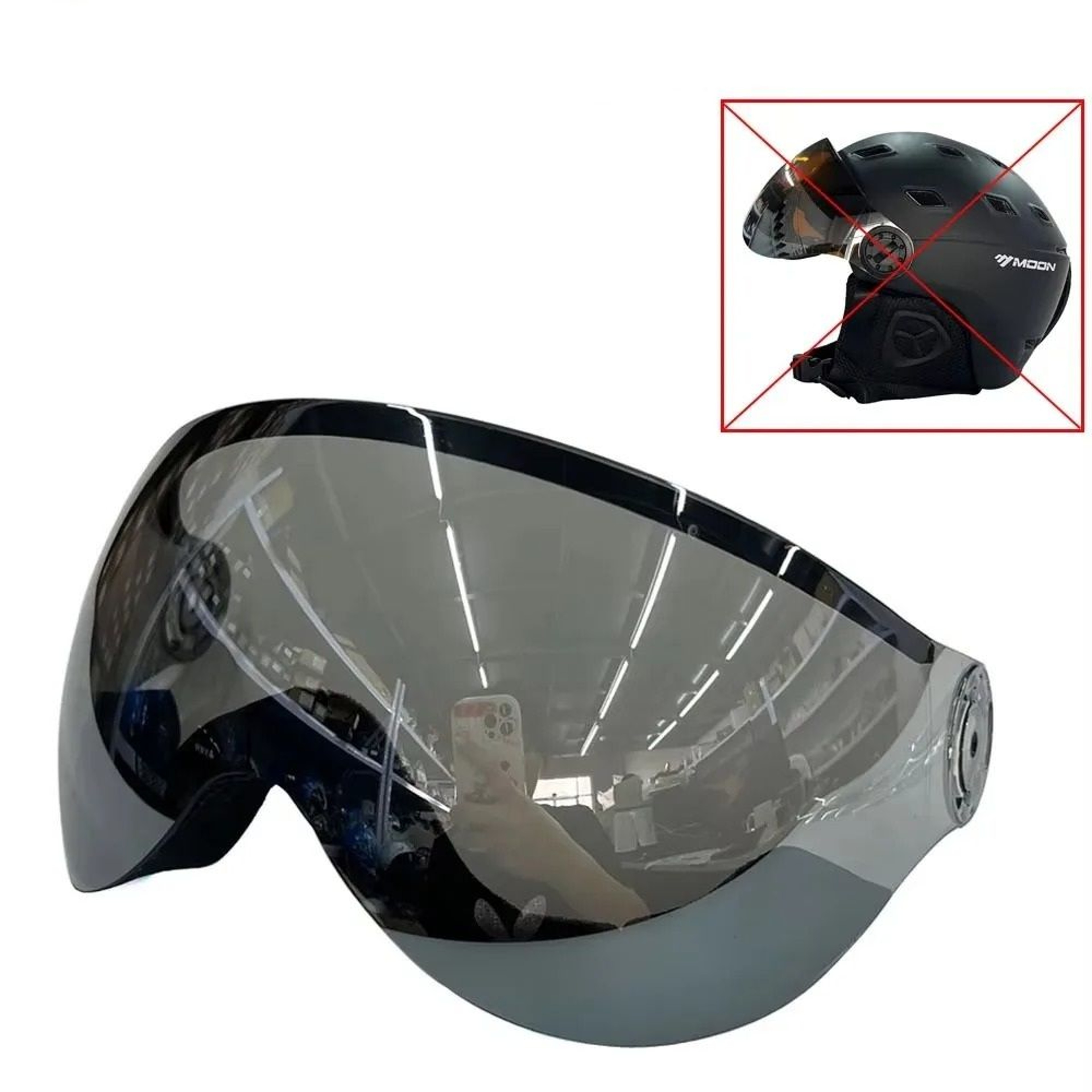 Integrally Molded PC EPS Skiing Helmet With BuiltIn Goggles 14