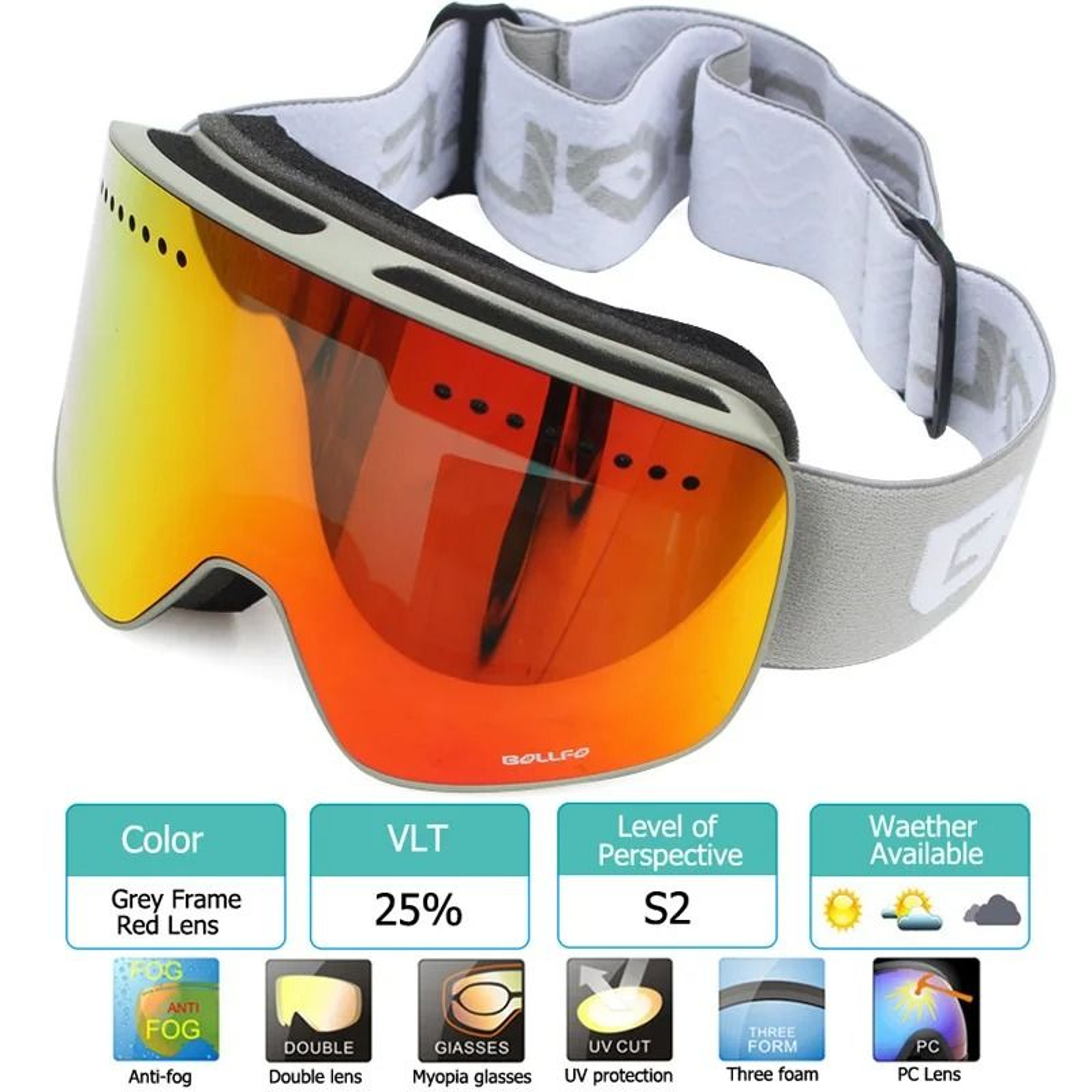 Magnetic Double Layer Polarized Ski Goggles With UV400 Protection 8