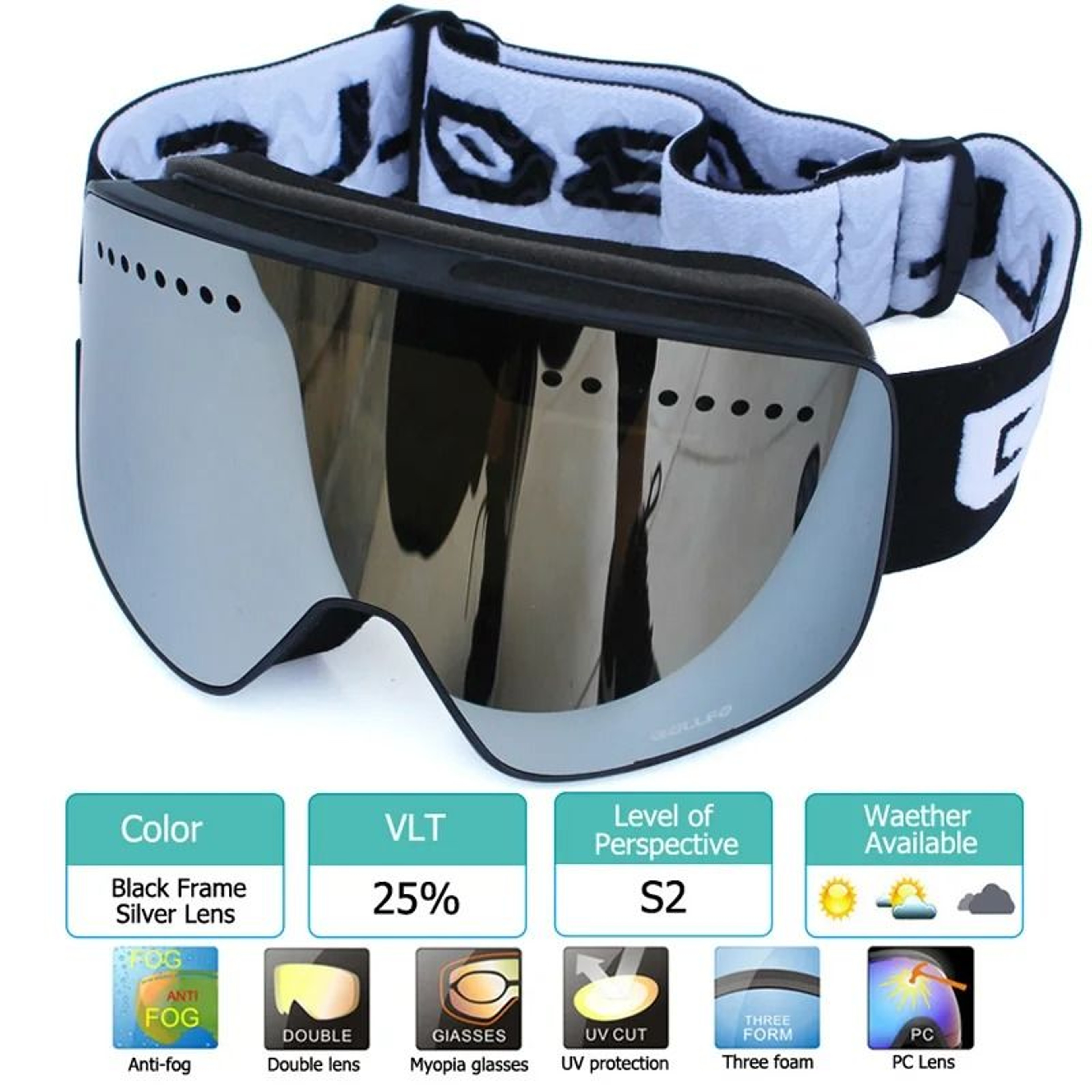 Magnetic Double Layer Polarized Ski Goggles With UV400 Protection 22