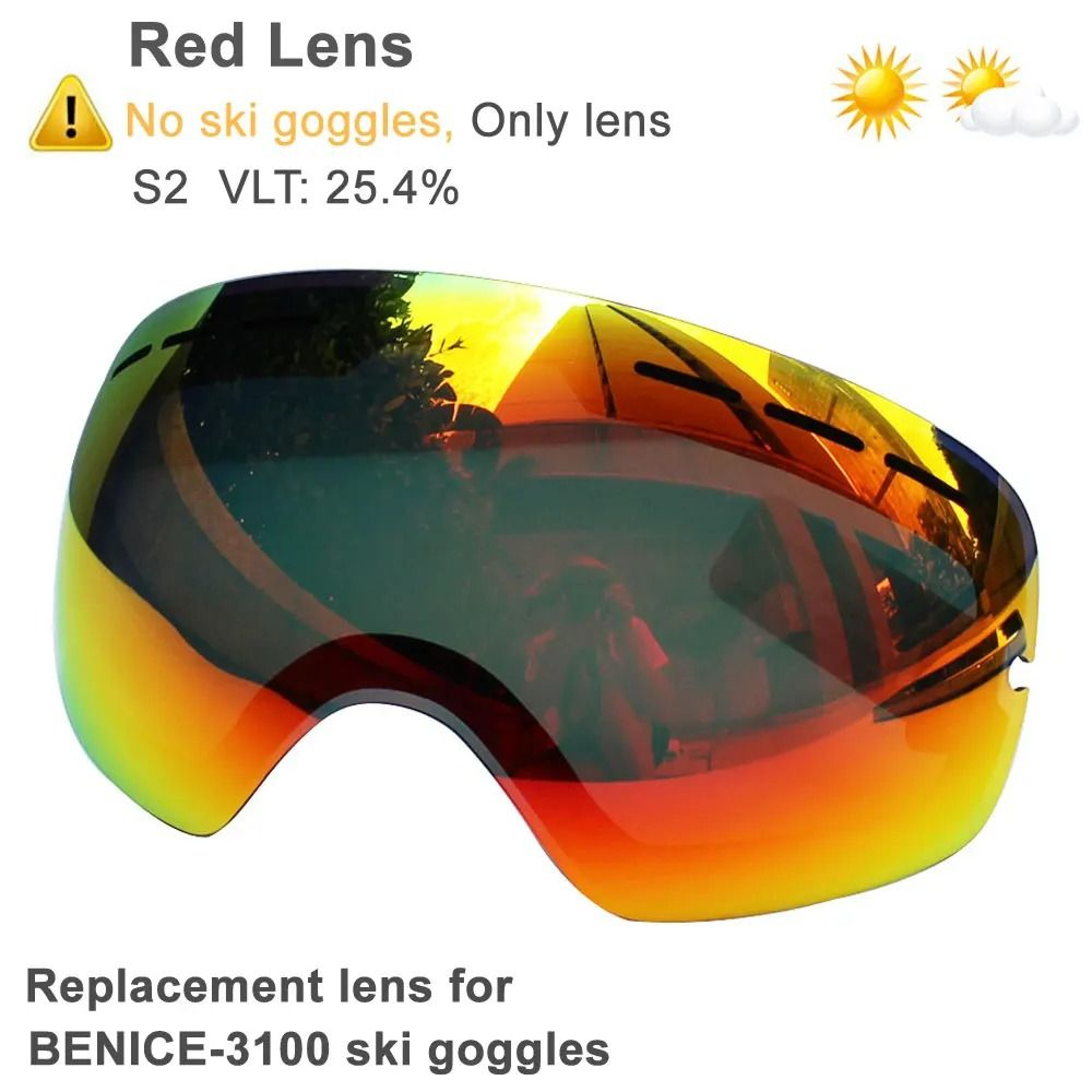 UV400 Anti Fog Double Layers Ski Goggles With Big Lens 28