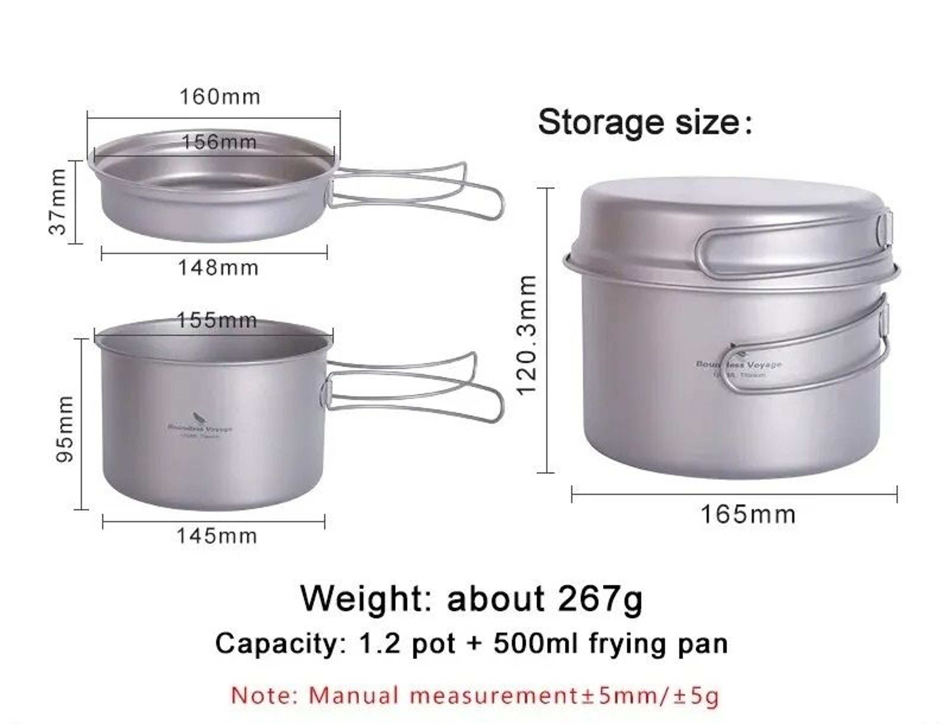 Professional Ultralight Titanium Pot And Pan Set 1