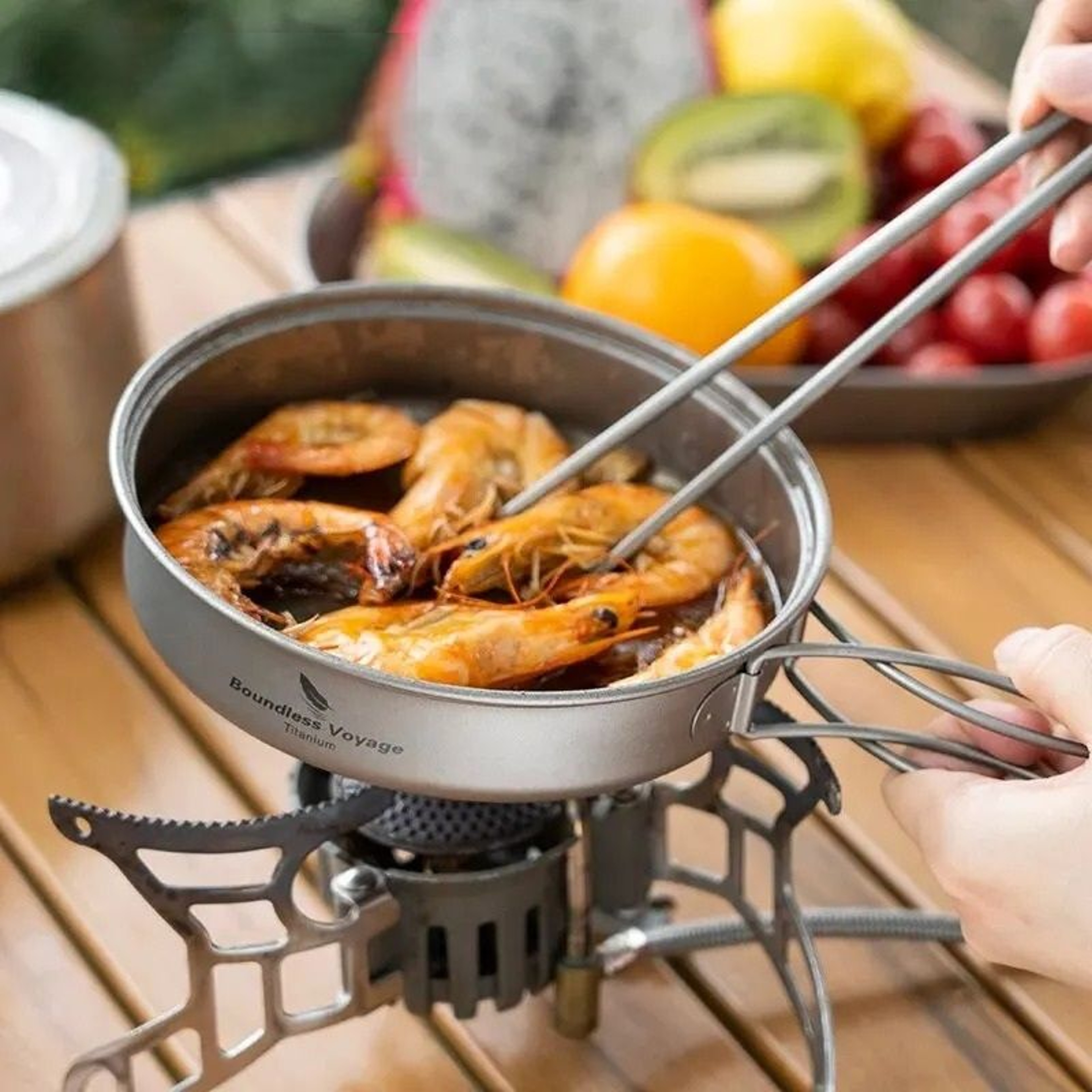 Professional Ultralight Titanium Pot And Pan Set 5