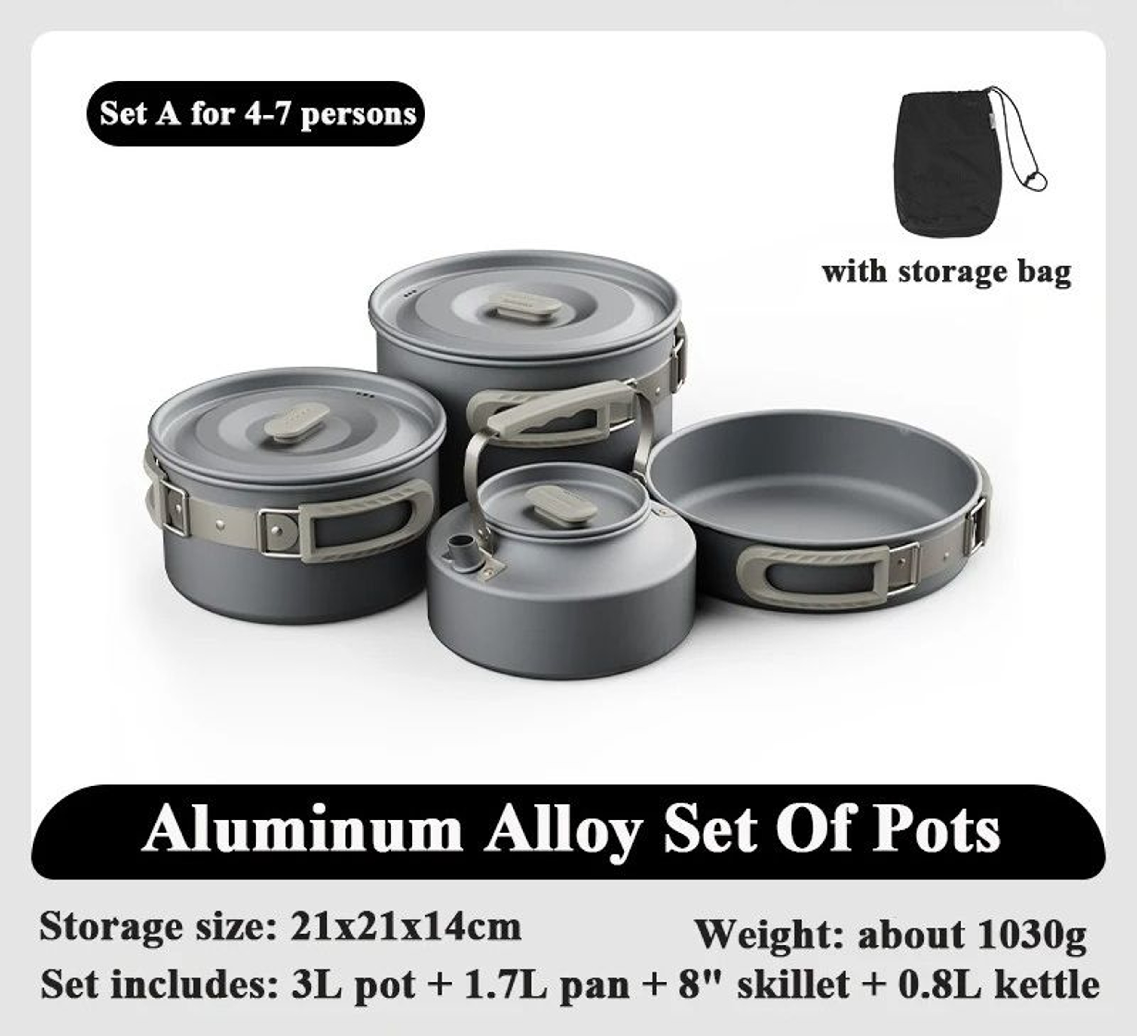 Aluminum Alloy Group Camping Cookware Set 11
