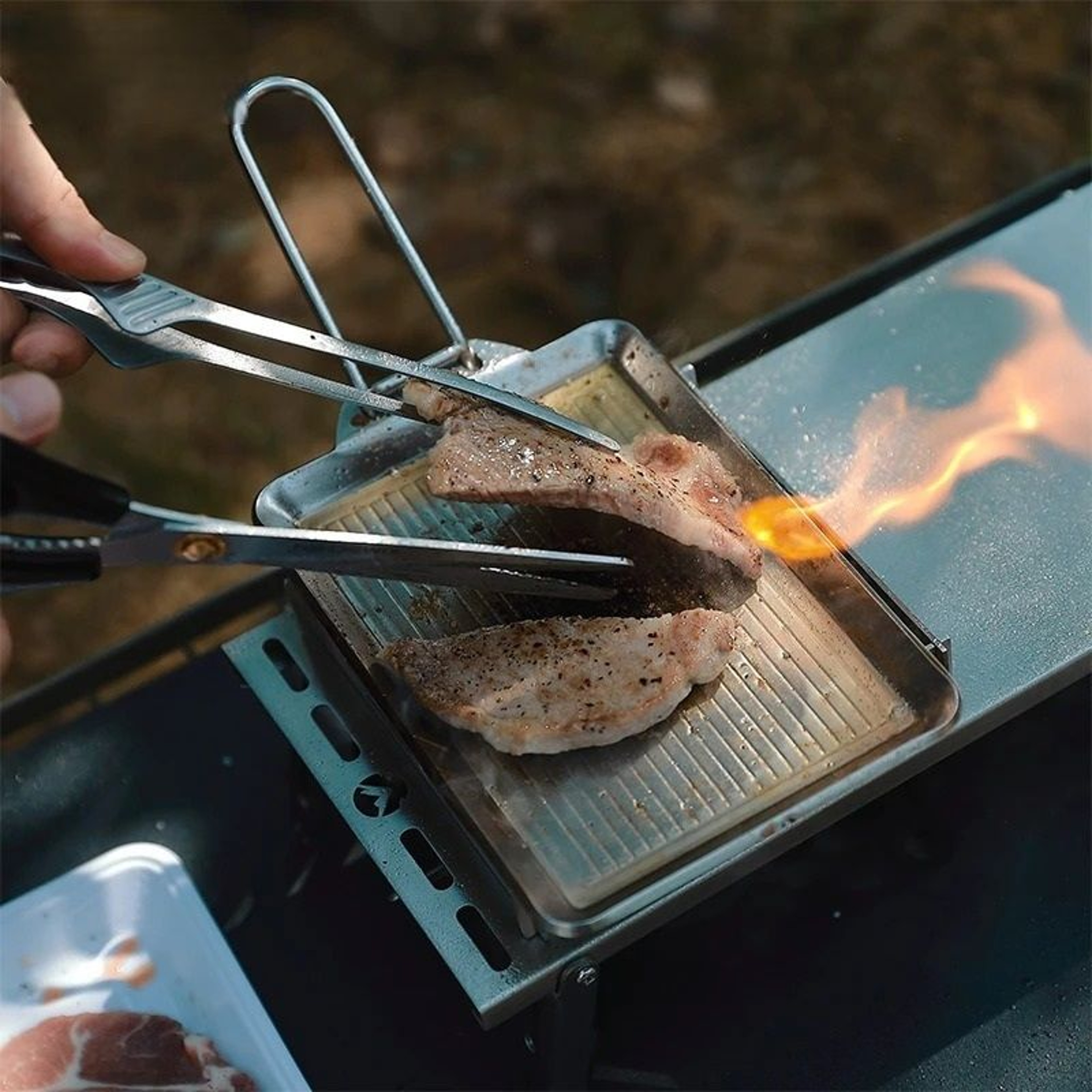 Portable Thickened Stainless Steel Steak Frying Pan 1