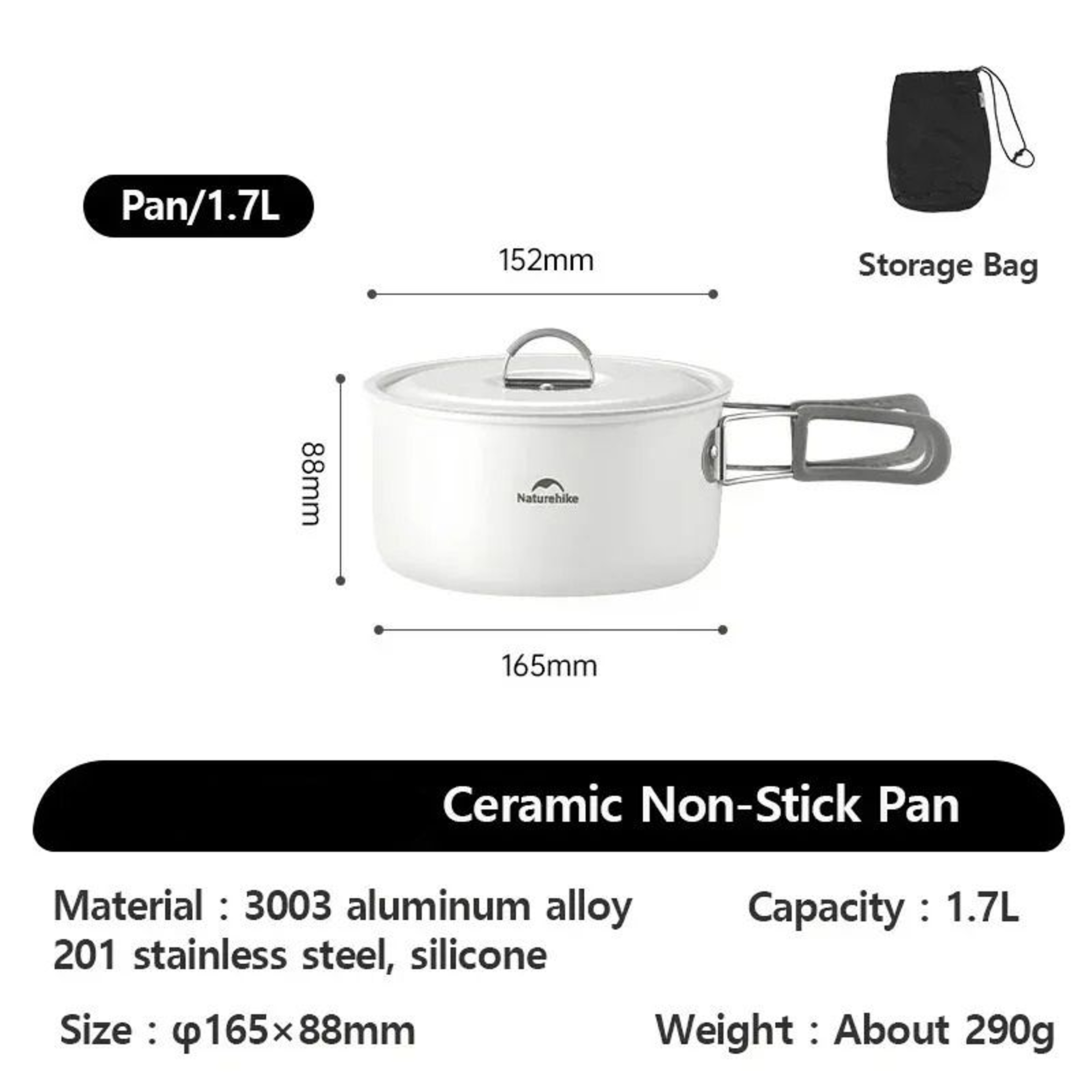 Ceramic NonStick Lightweight Camping Cookware Set 11