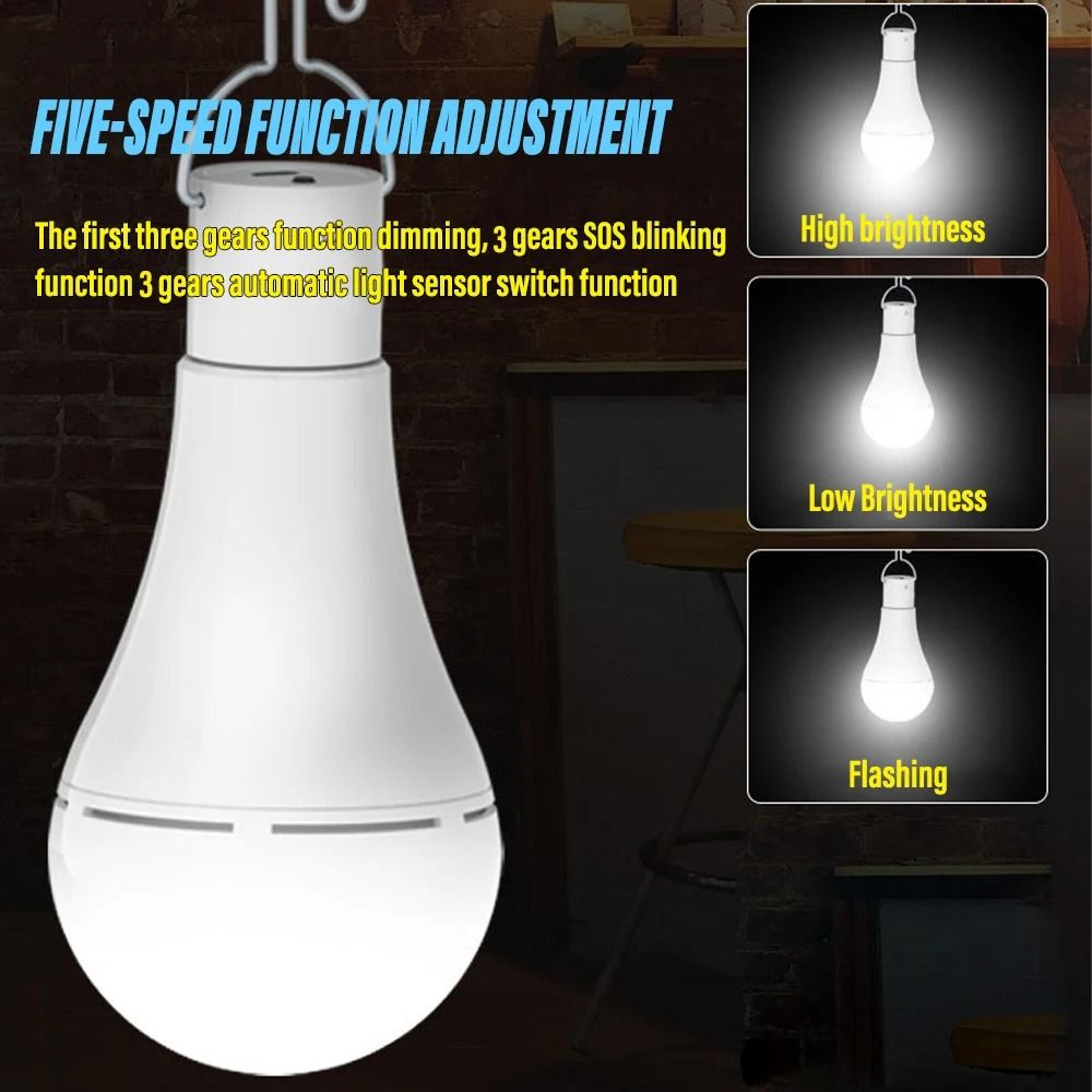 Portable SolarPowered LED Emergency Bulb 2