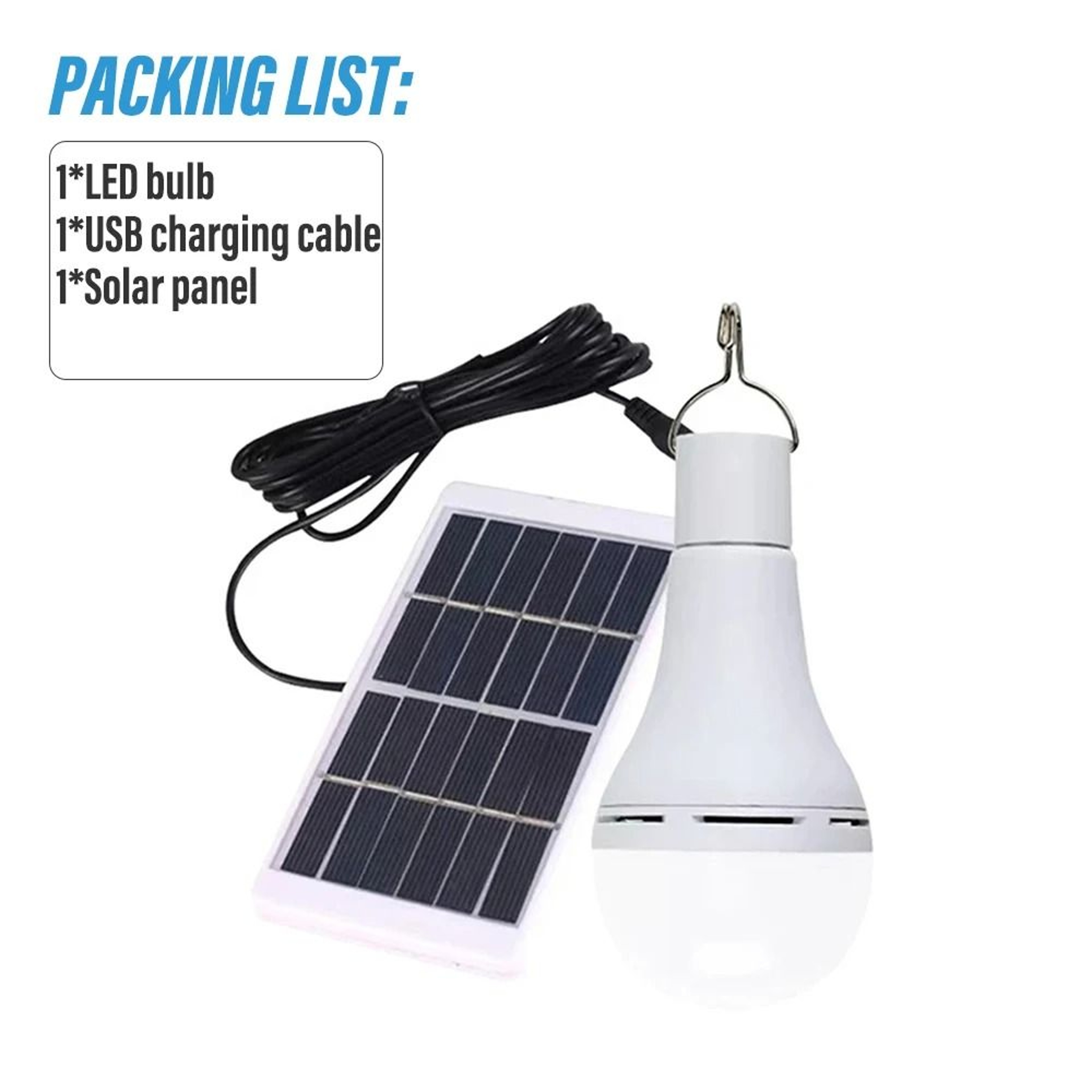 Portable SolarPowered LED Emergency Bulb 5