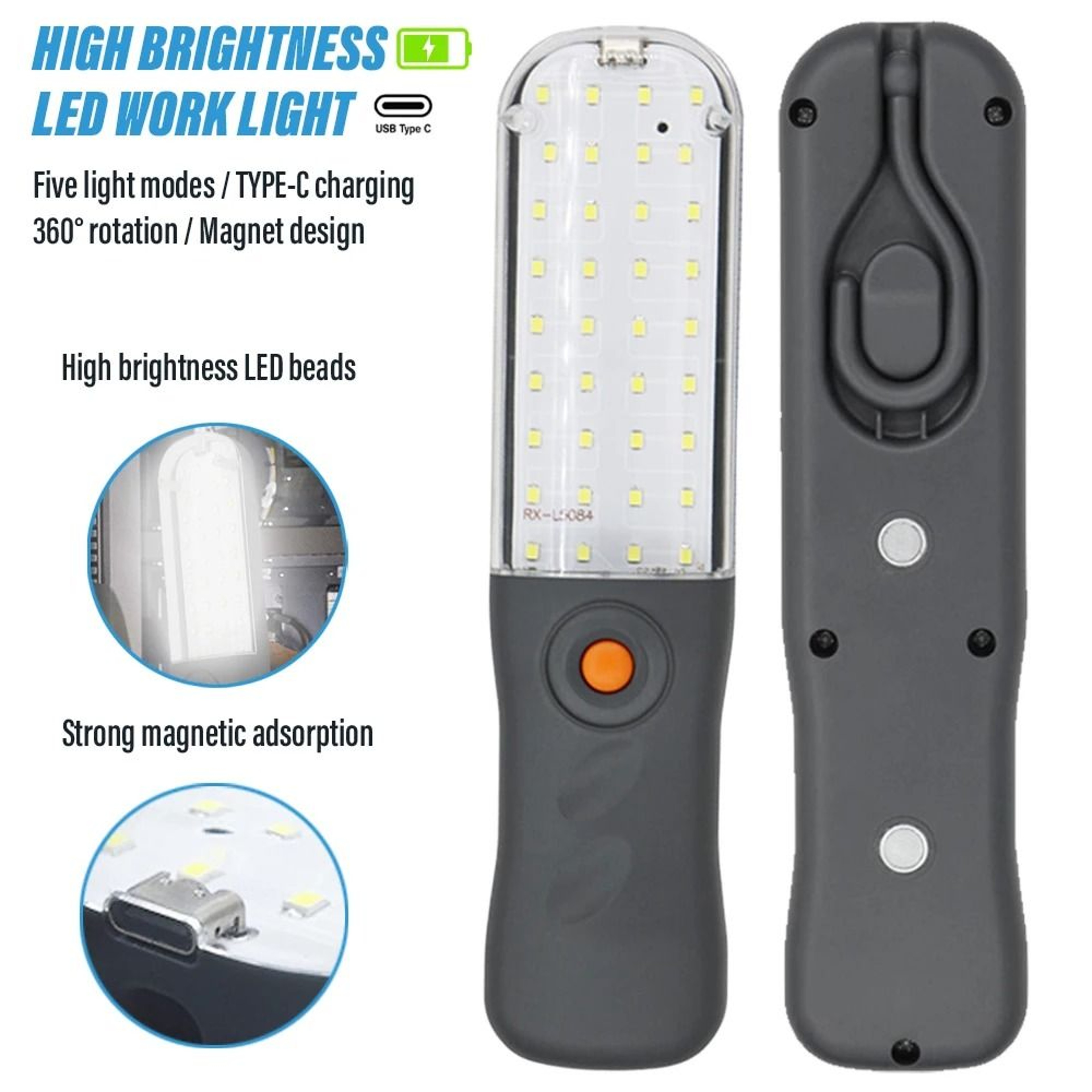 Magnetic Tactical LED Work Light  MultiMode Outdoor Searchlight 0