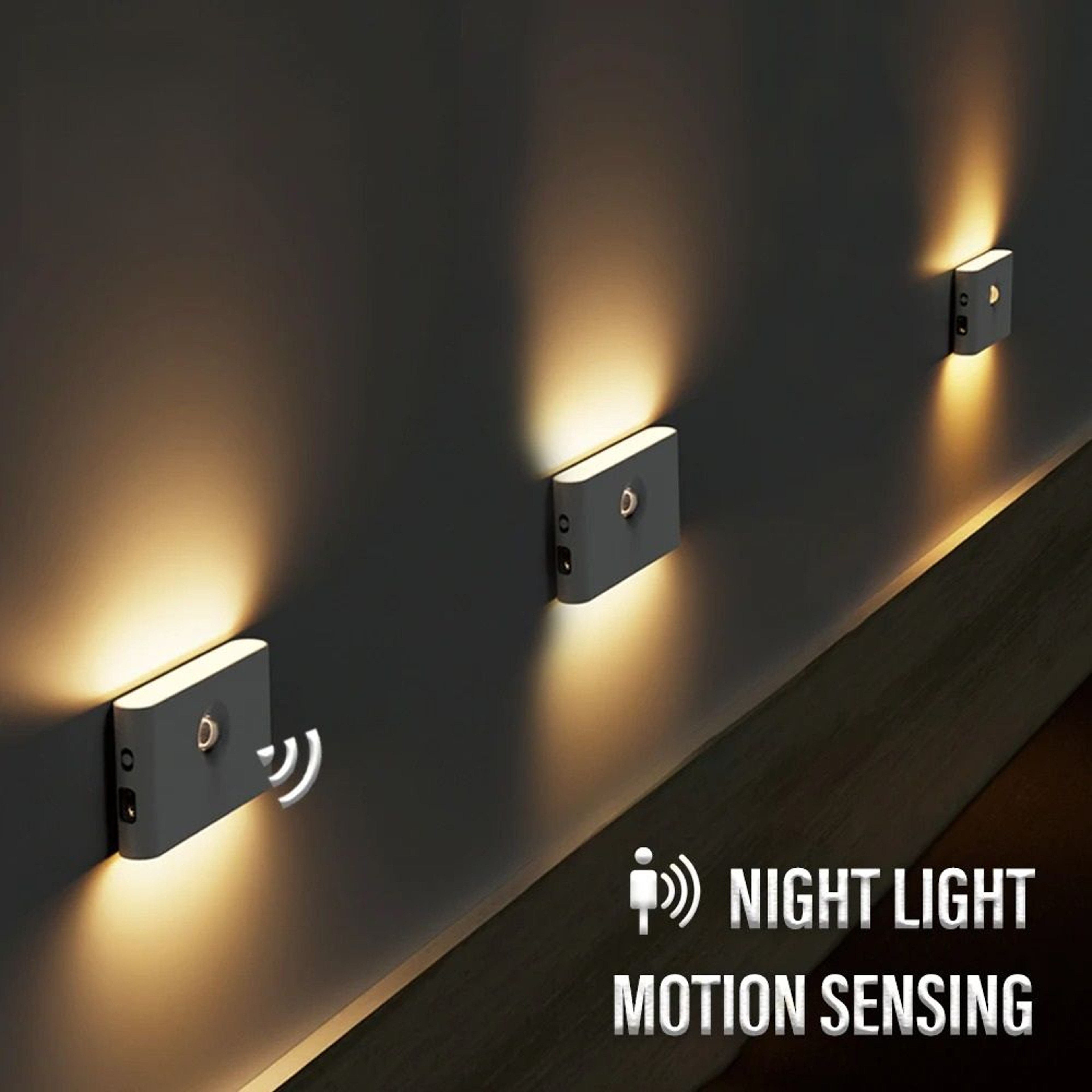 Smart Motion Sensor Night Light  Wireless Rechargeable Home Safety Lamp 0
