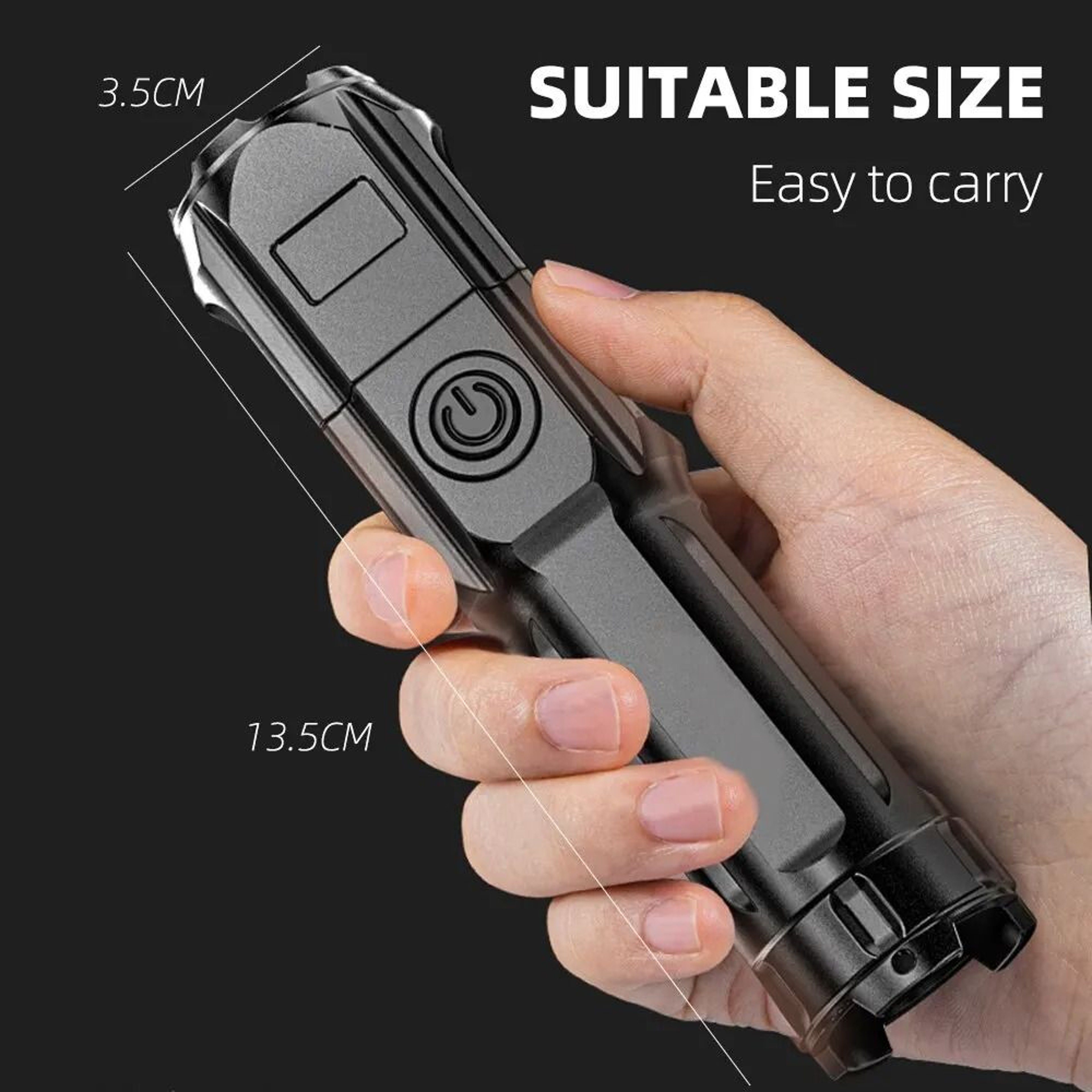 HighPower Telescopic Zoom Flashlight  Tactical USB Rechargeable Searchlight 1