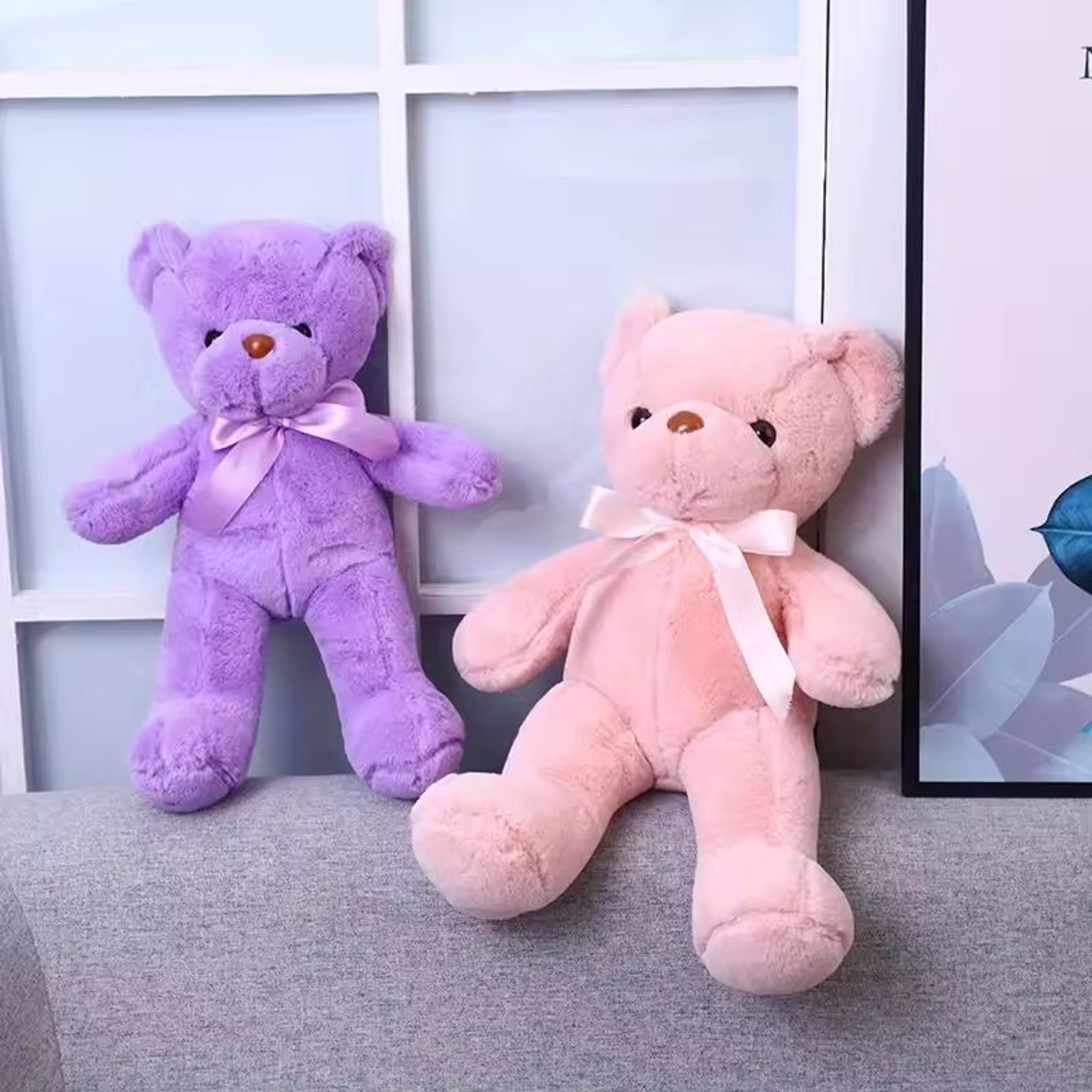 Charming Ribbon Teddy Bear  Premium Soft Plush Toy For Gifting  Decor 5
