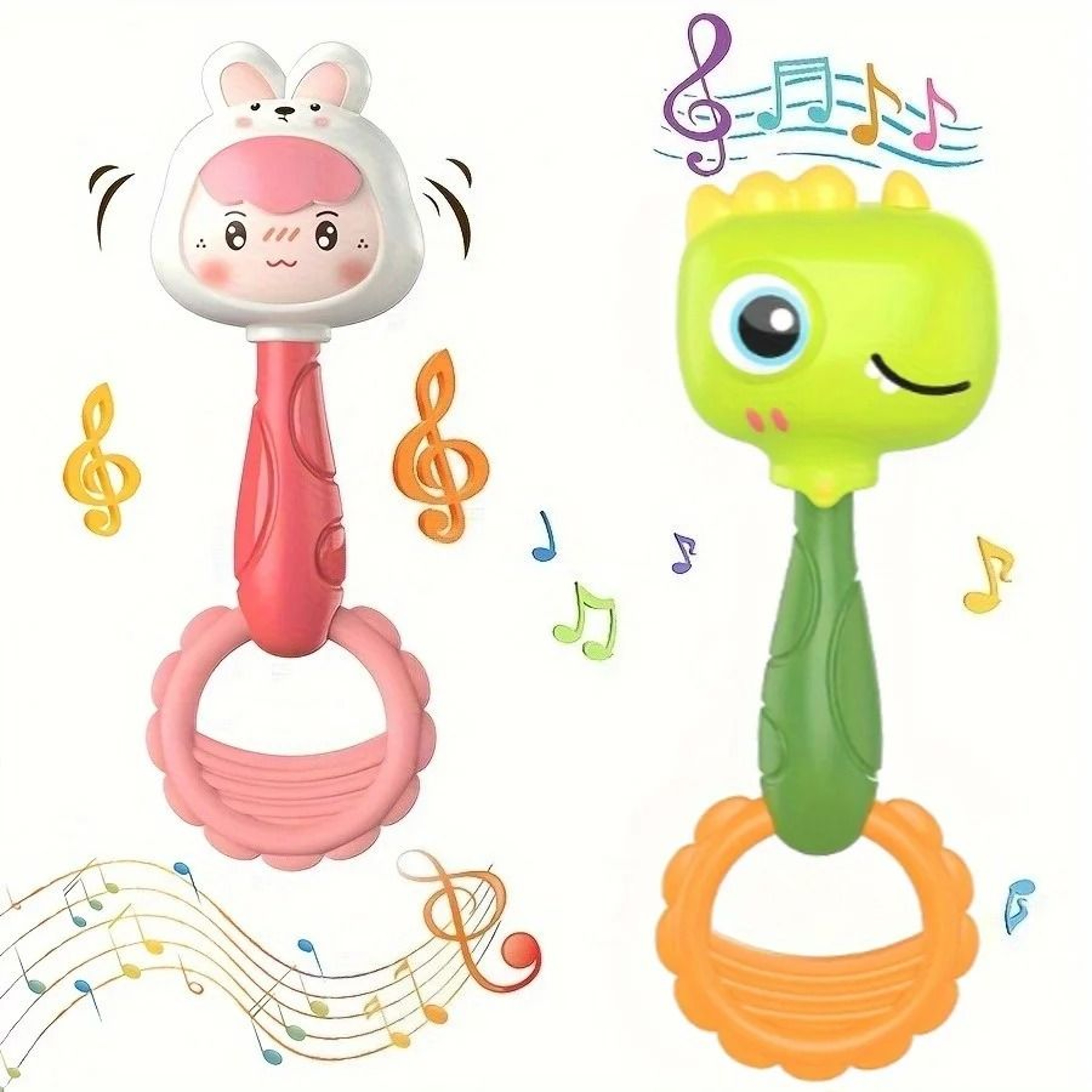 Soft Sensory Hand Chime Toy  Interactive Animal Plush For Early Development 0