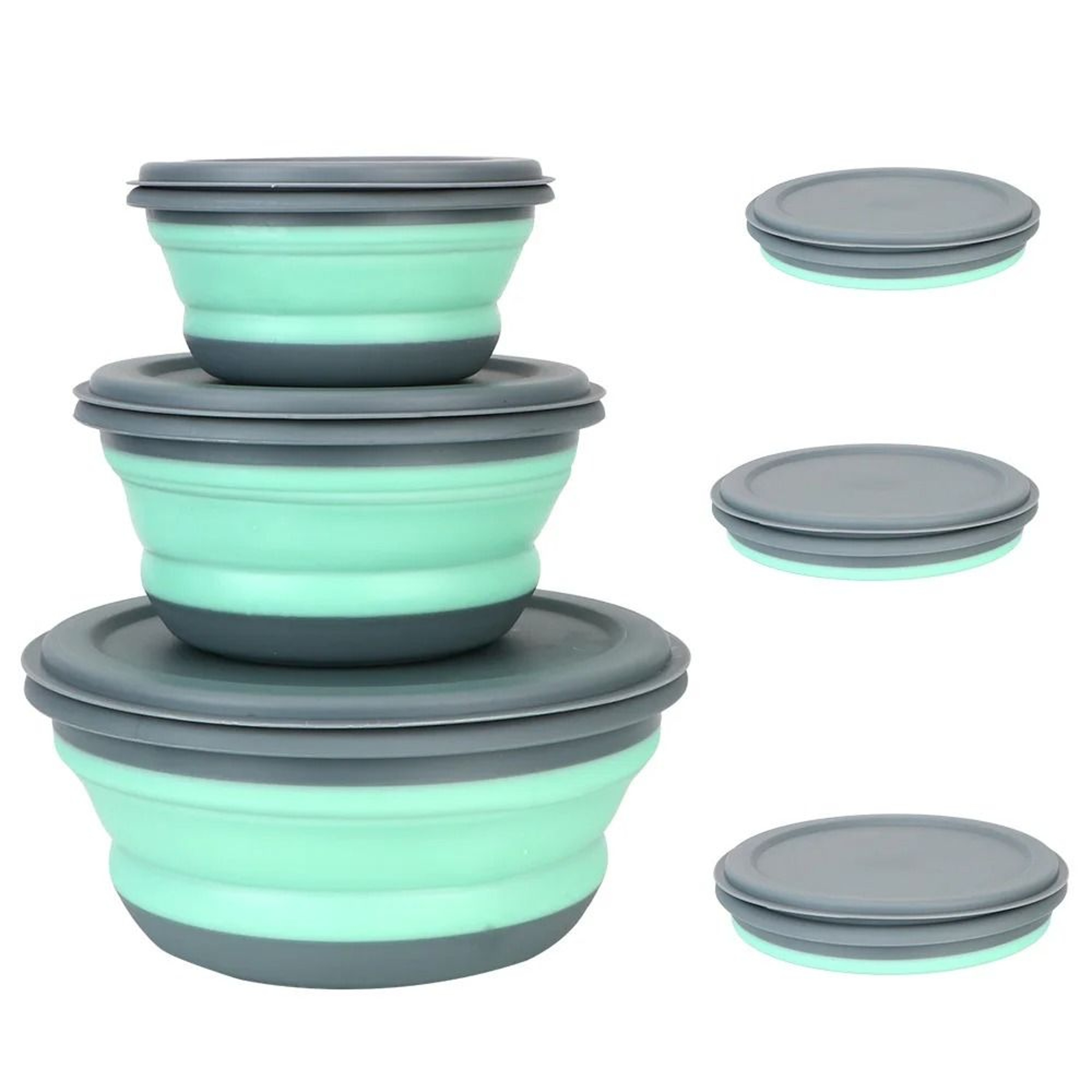 3Piece SpaceSaving Collapsible Bowl Set  Airtight  Portable Food Storage 2