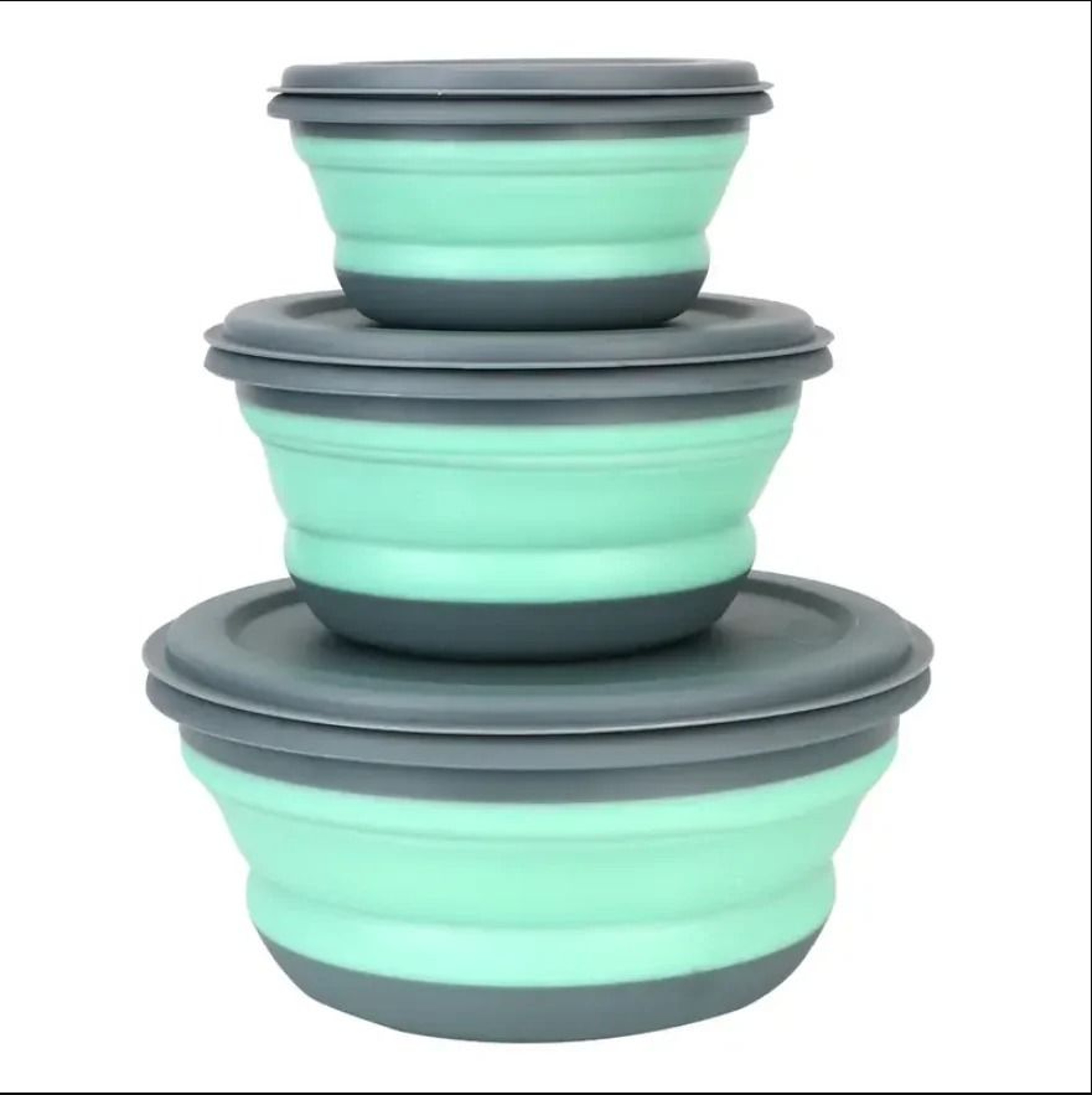 3Piece SpaceSaving Collapsible Bowl Set  Airtight  Portable Food Storage 8