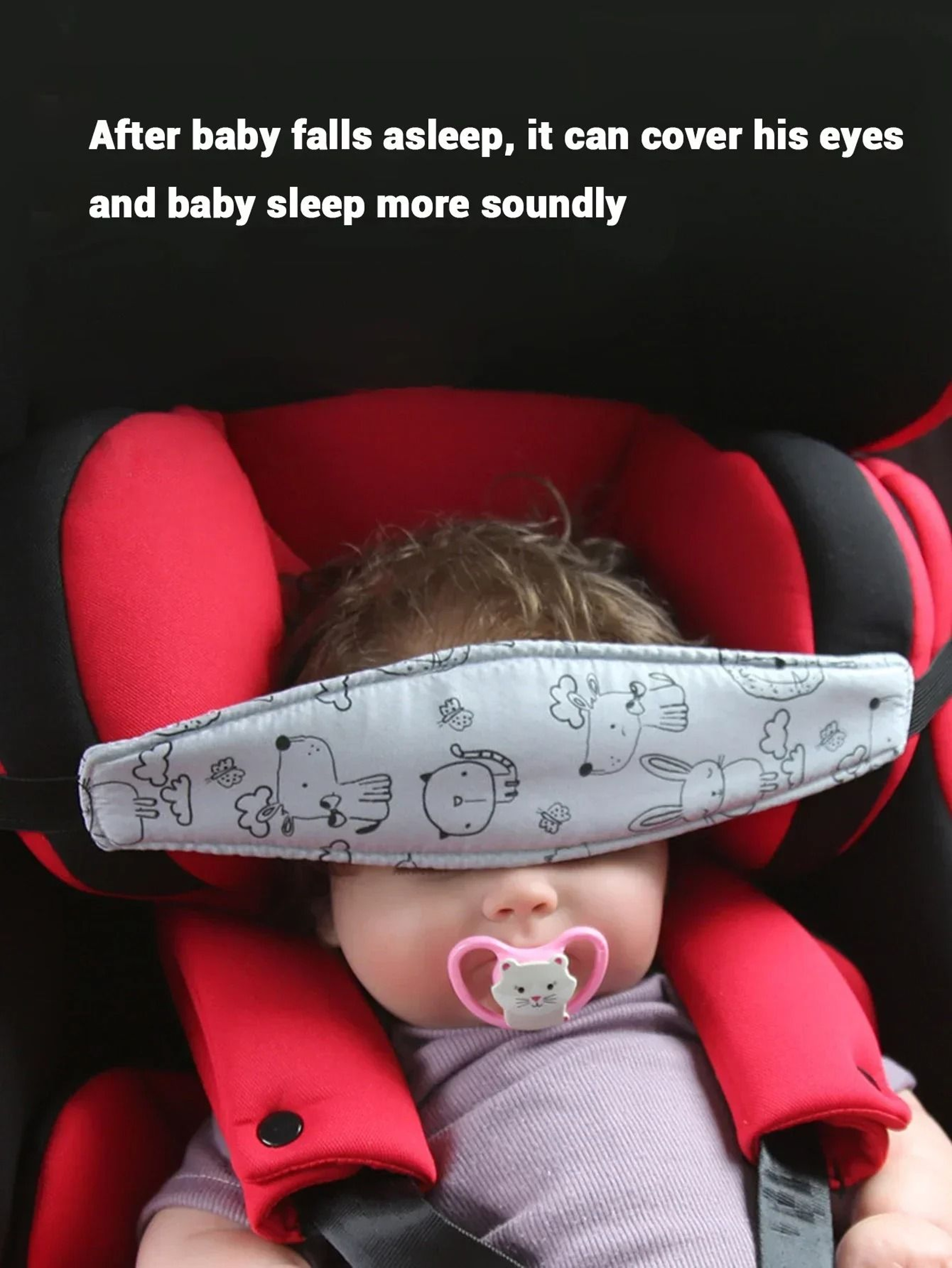 Comfortable Baby Head Support Belt  Adjustable Sleep Positioner For Car Seats  Strollers 3