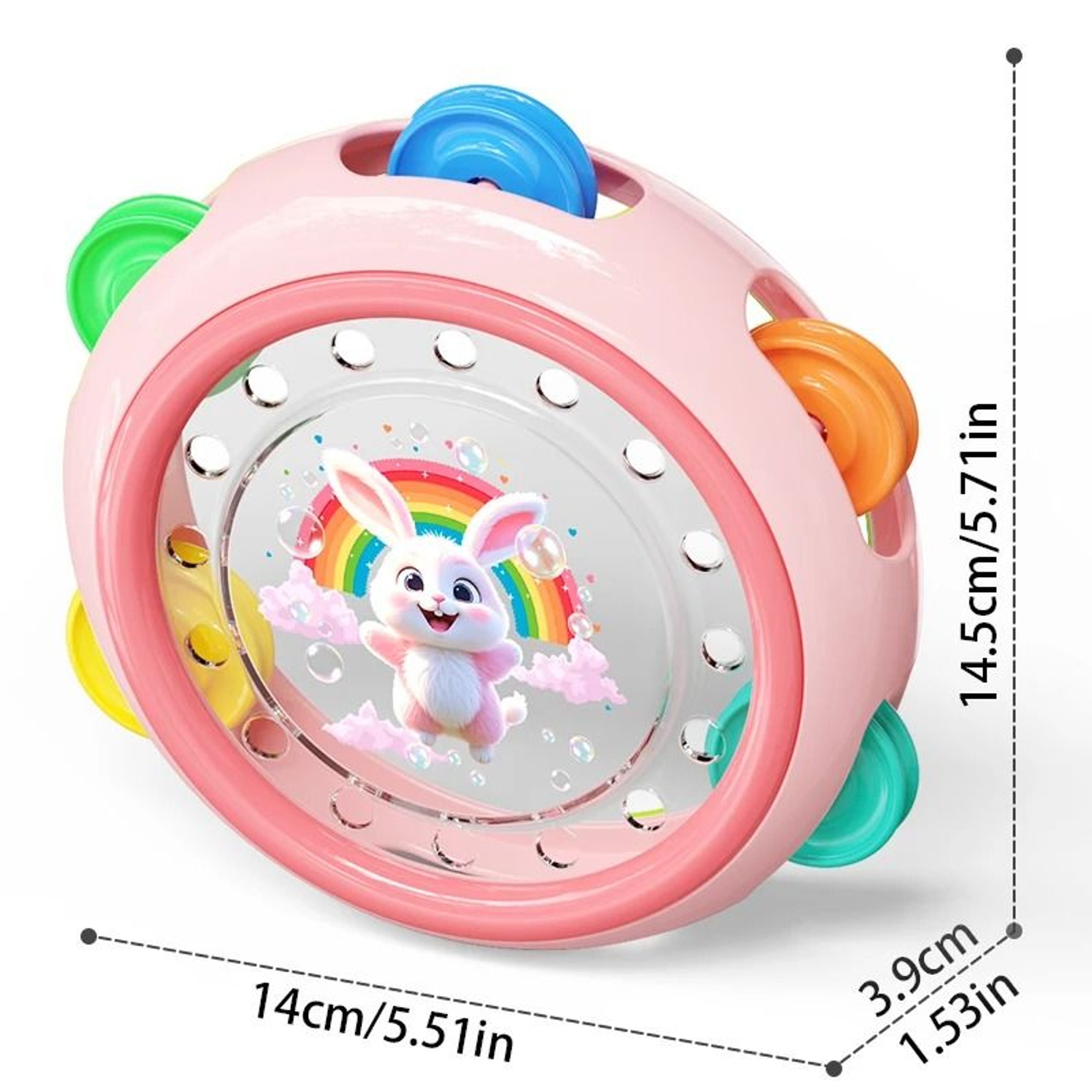 Animal Friends Sensory Hand Drum  Interactive Musical Rattle For Infants  Toddlers 5