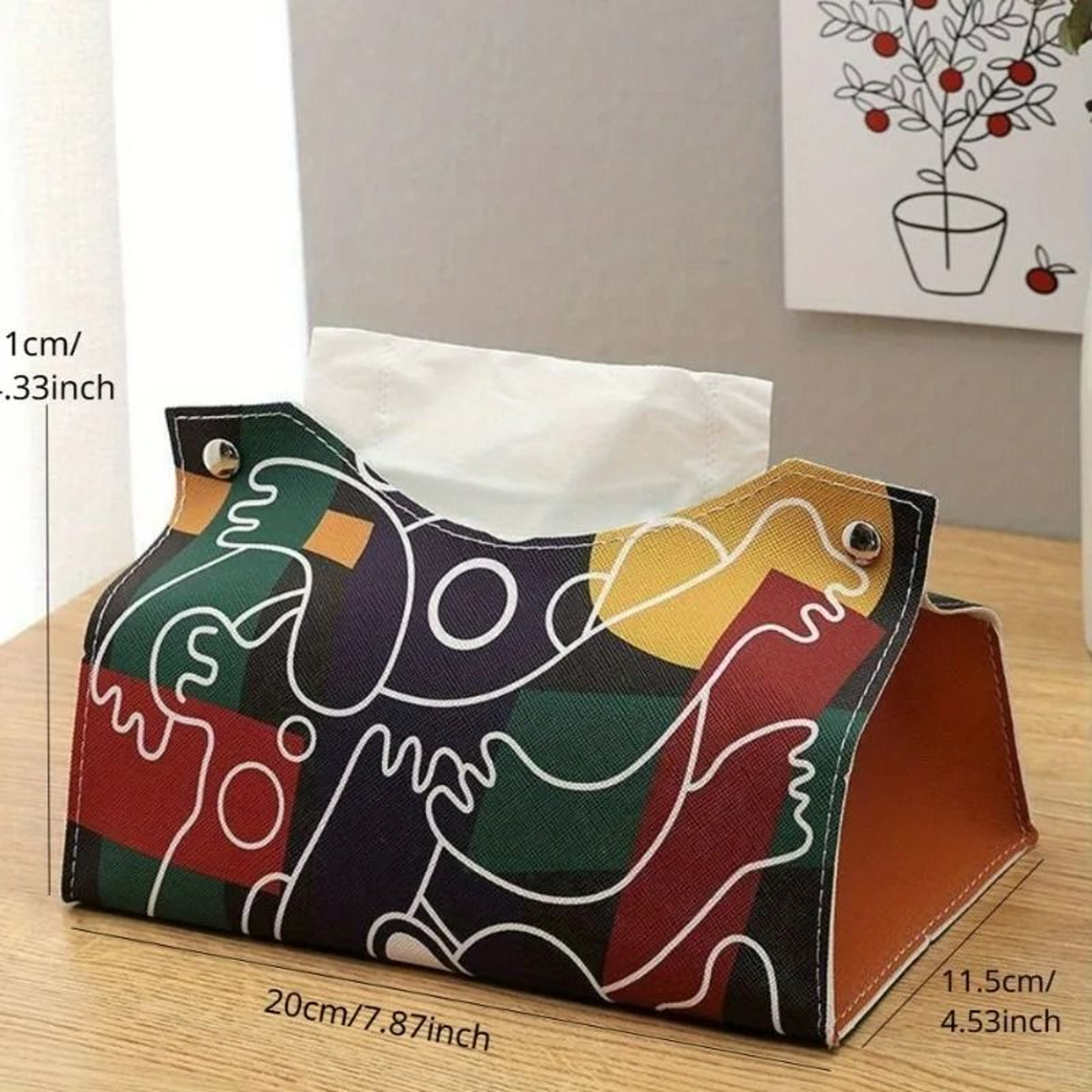 Minimalist PU Leather Tissue Box Cover  Elegant Home  Office Organizer 2