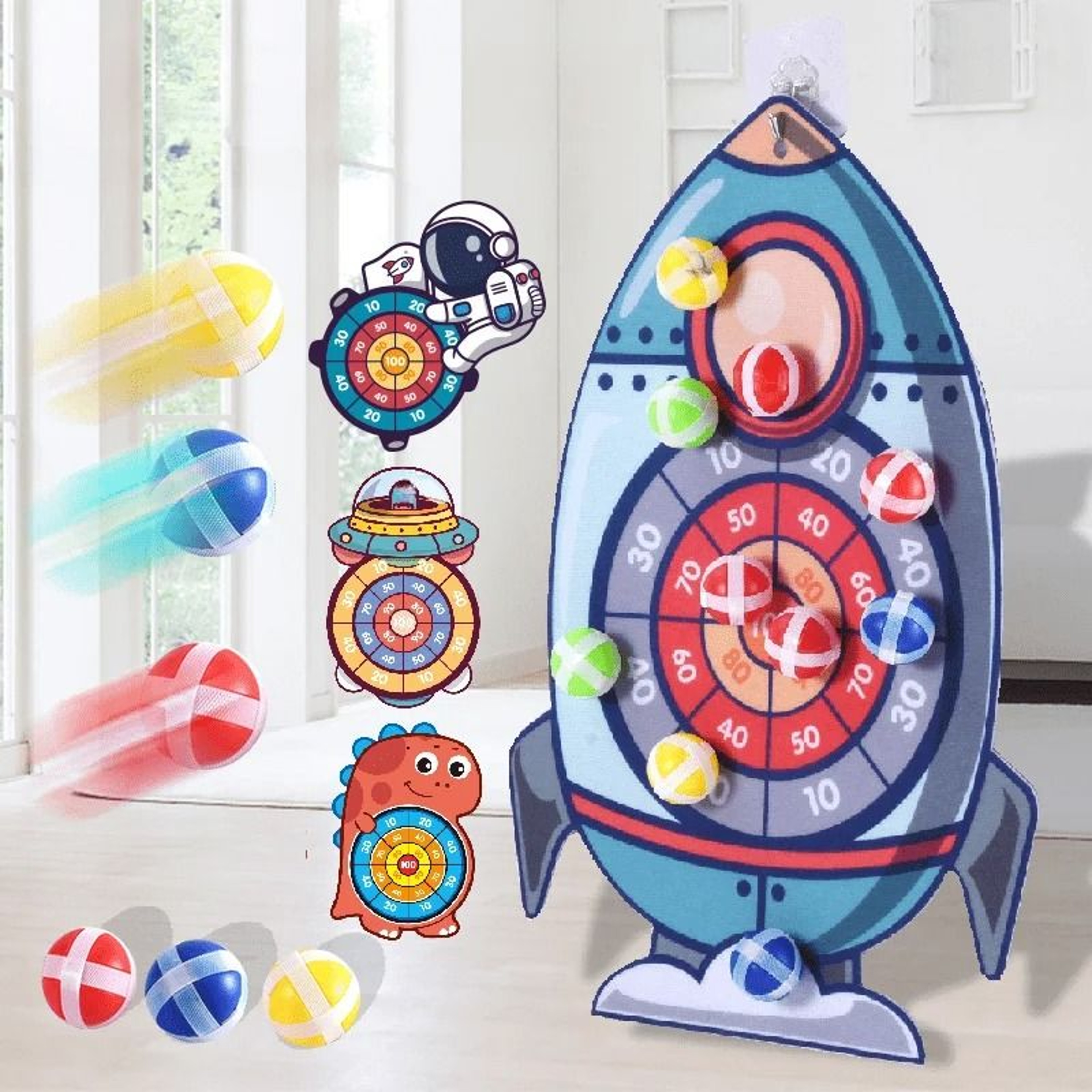 Montessori Sticky Ball Dart Board  Large Interactive Target Game For Kids 1