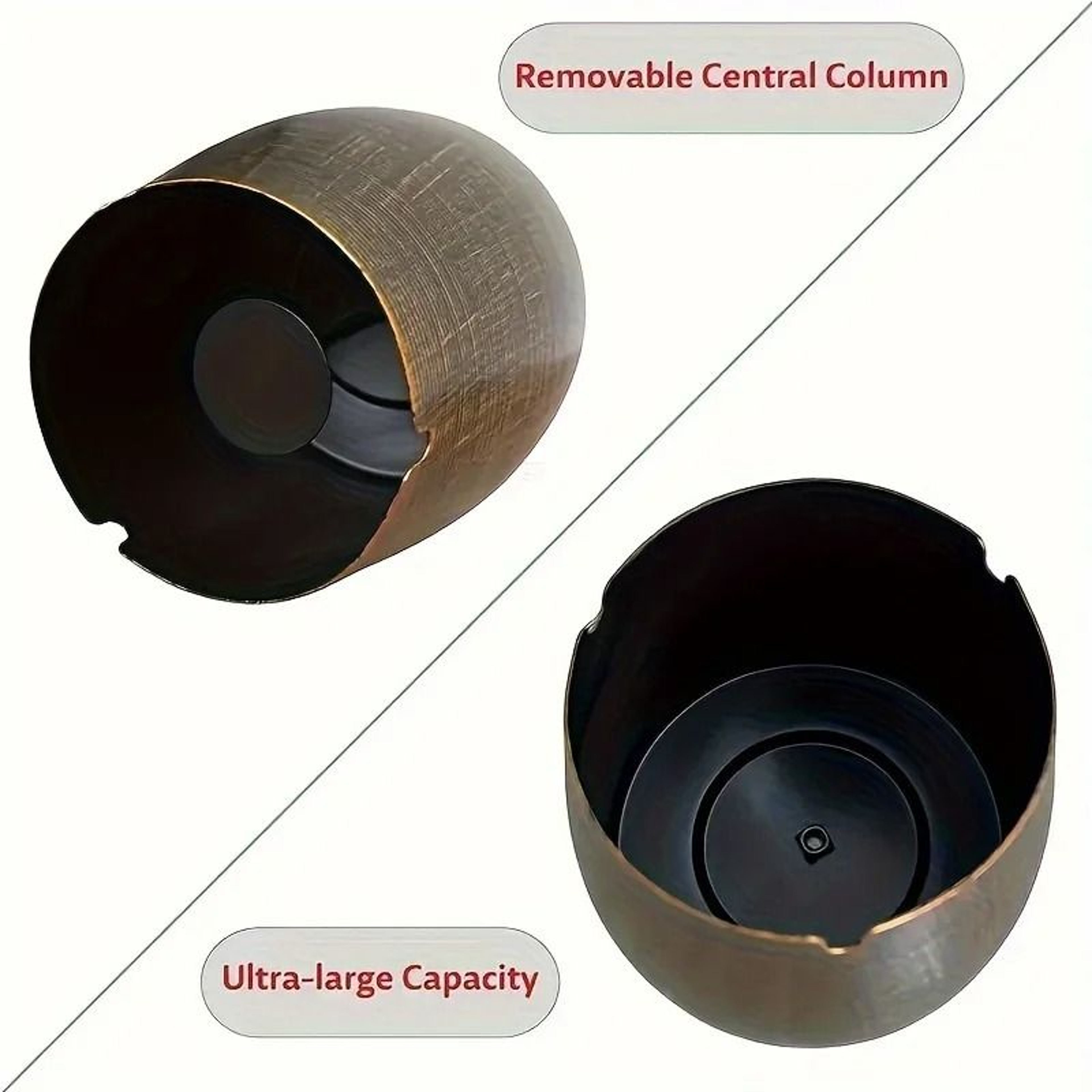 VintageInspired Windproof Metal Ashtray  Odorless  Smokeless Design For Home  Office 5